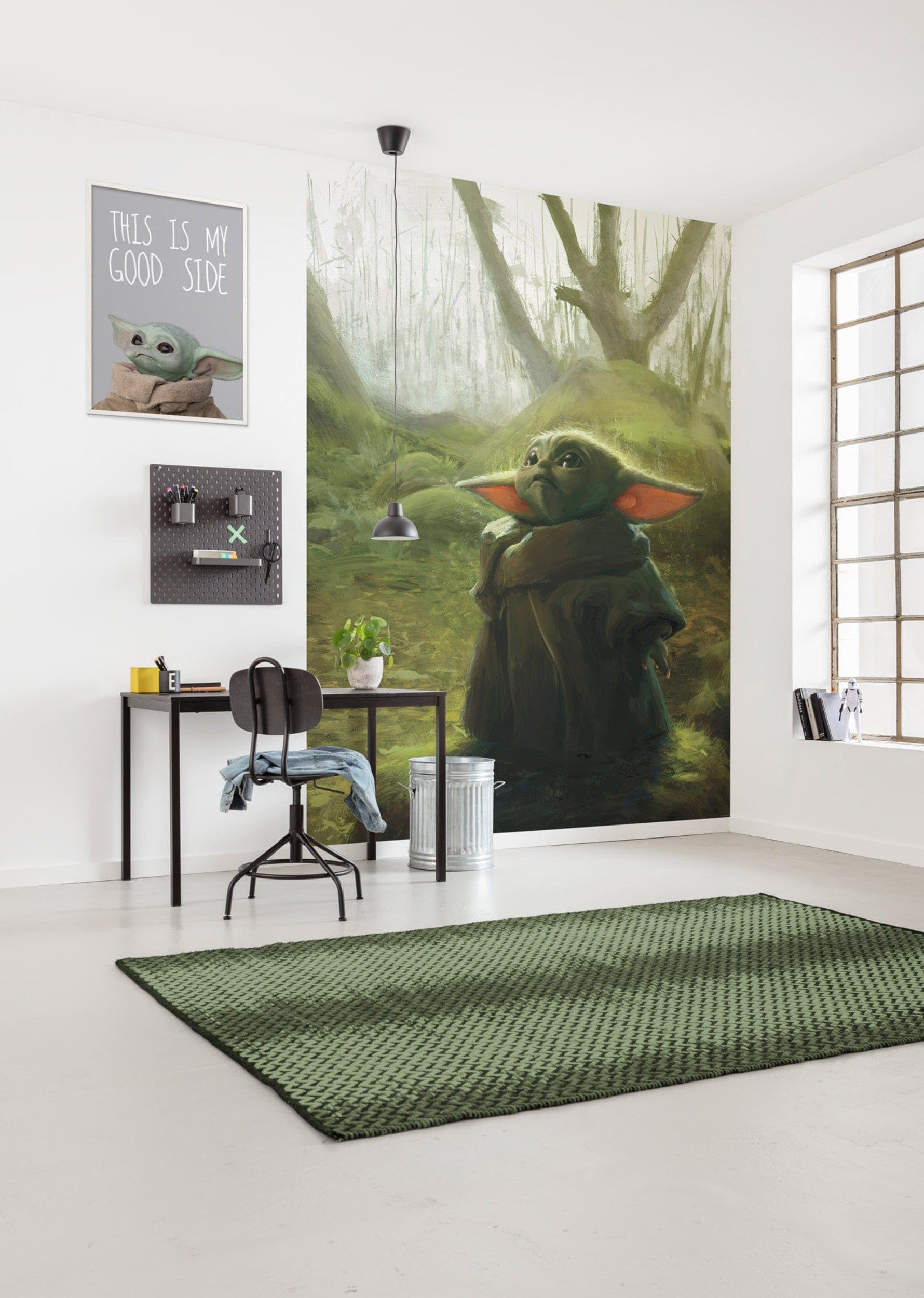 Komar Star Wars fototapeta z włókniny - Mandalorian Grogu Acrylic - Wymiary: 200 x 280 cm (szerokość x wysokość) - Baby Yoda, tapeta dziecięca, pokój dziecięcy, tapeta - IADX4-018