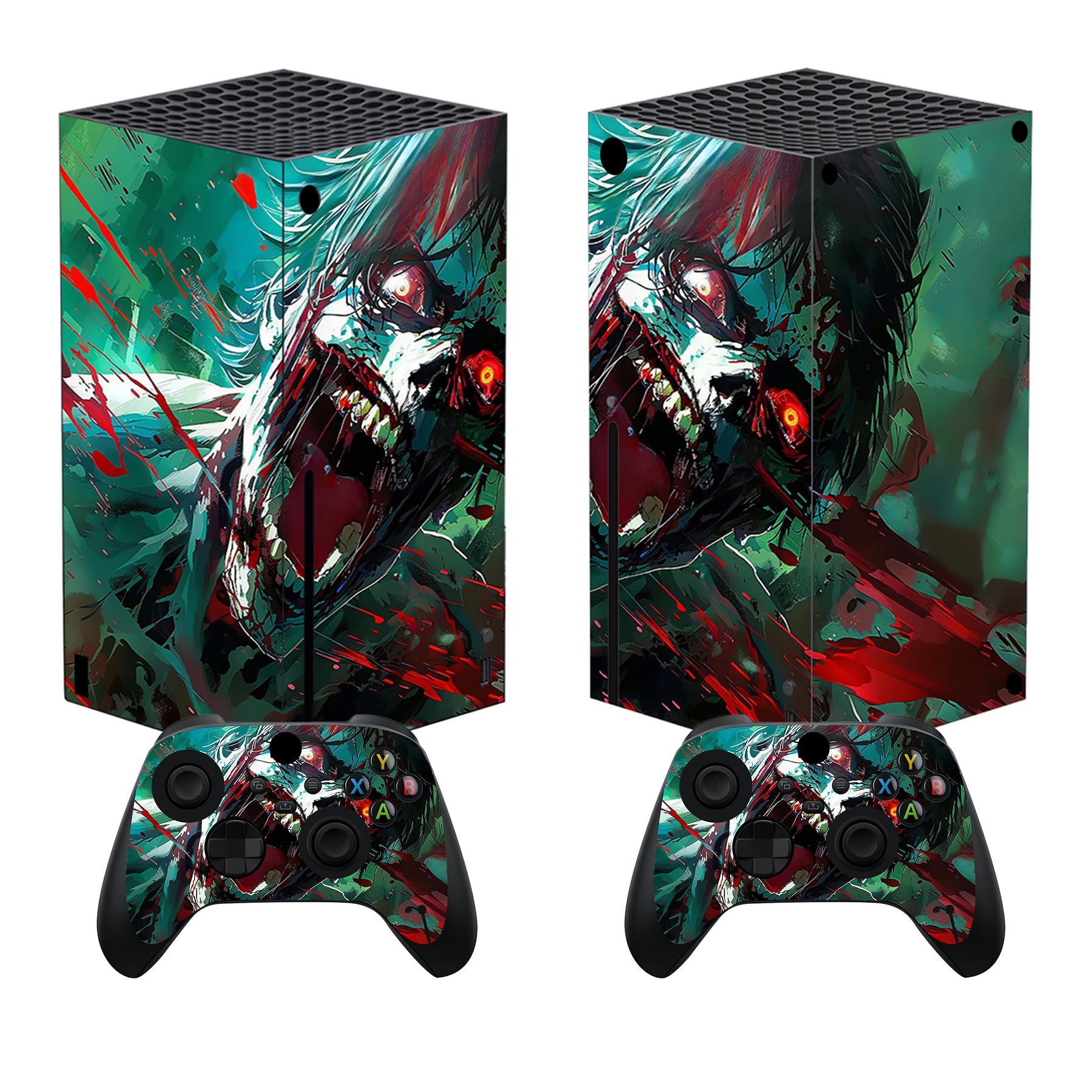 PlayVital Pegatina para Xbox Series X - Calcomanía Vinilo Skin Adhesivo para Consola y Mando, Diseño Duradero, Protección Antirayaduras, Fácil de Colocar y Quitar (Colores Hojas) — view 47