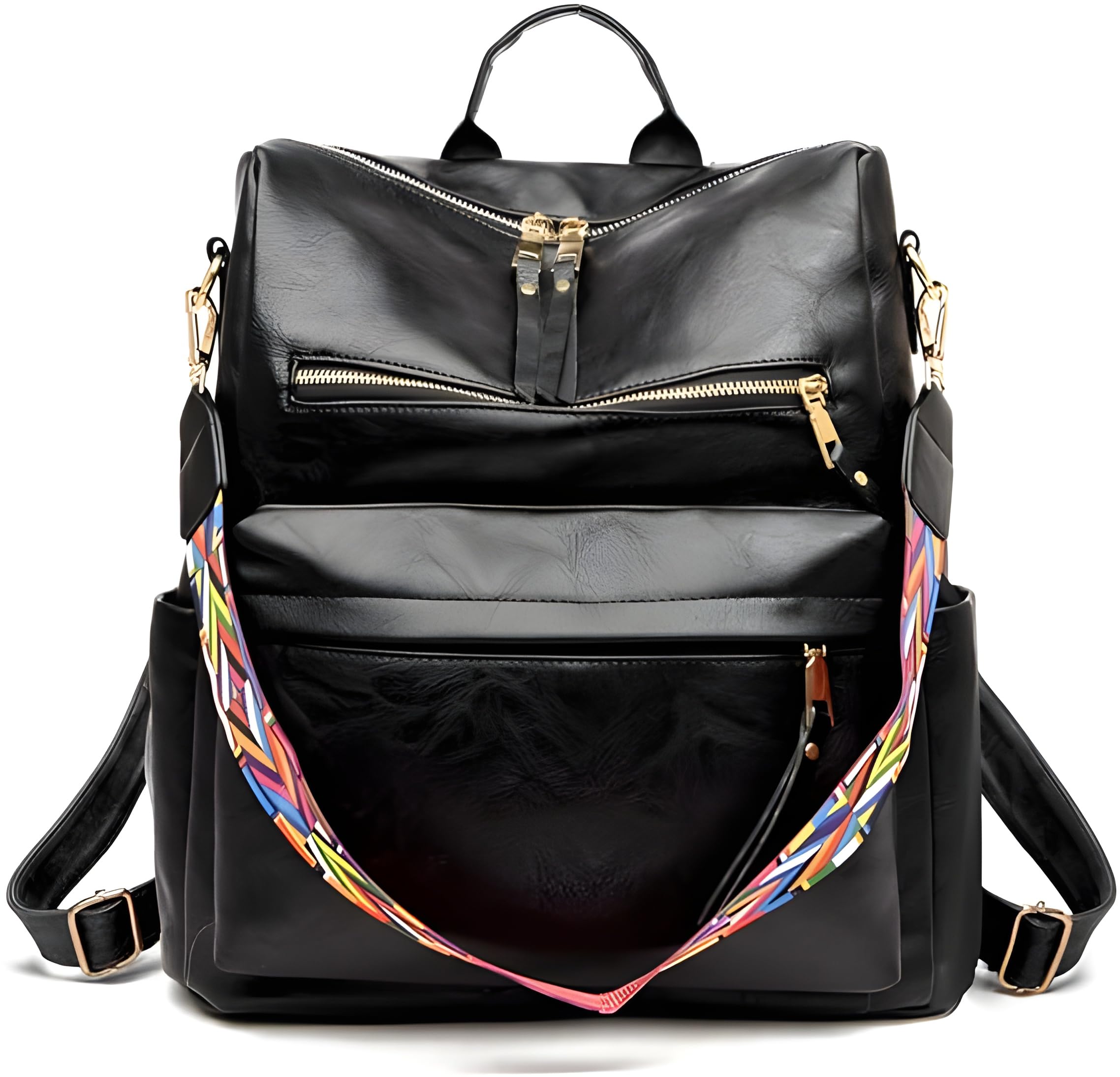 AKSUTI Backpack Purse for Women Satchel Handbags Large Capacity Travel Vintage PU Leather Shoulder Bag For Office College (B0CLQ445PQ) Amazon Price History, Amazon Price Tracker