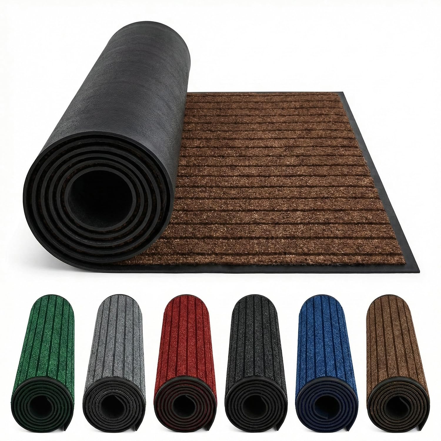 Fit Even Indoor/outside Door Mats for Front Door Mat - Super Absorbent Kitchen Mats Non Slip Waterproof Washable Rug Dirt Scrapper Entrance Door Mat - Brown, 50 x 90 cm