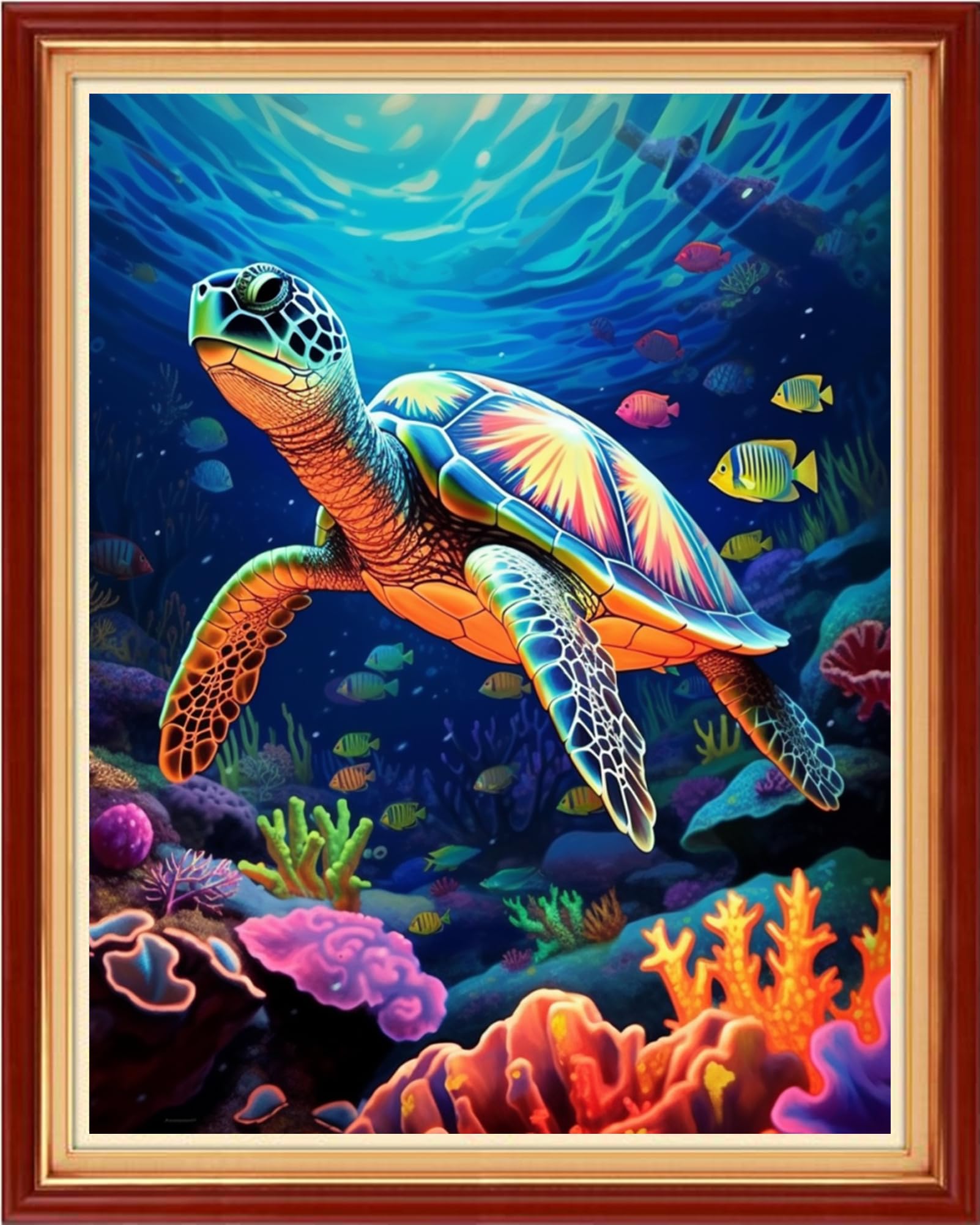 Dooxvey Cross Stitch Kits for Adults Stamped Full Range of Embroidery Starter Kits for Beginners 11CT Printed Cross Stitch Patterns Needlepoint Kits Stamped Crossstitch-Sea Turtle 16x20 inch