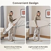 Vista 7 de Yaheetech Tabla de planchar, tabla de planchar compacta con soporte para cable, soporte para plancha de vapor y bandeja de almacenamiento inferior