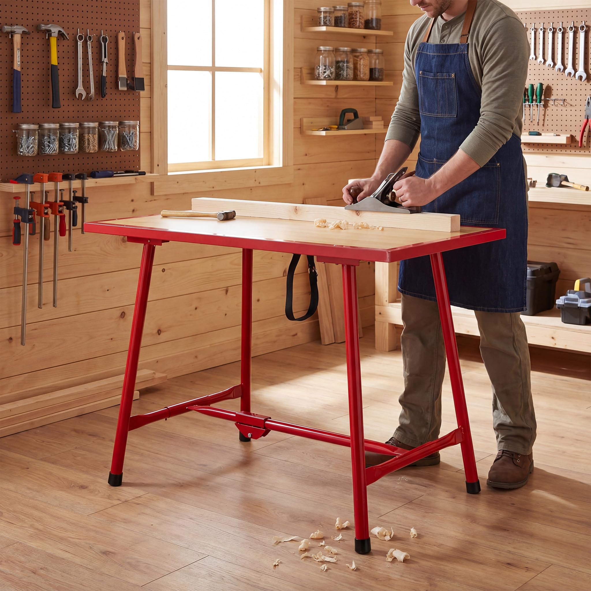 Établi Pliable Table d’Atelier Pliante Surface de Montage 120x62,5 cm Table de Travail Bois