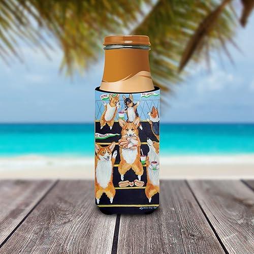 Miniatura 3 de Caroline's Treasures 7286MUK Go Team Corgi Pembroke Ultra Hugger para latas delgadas, funda enfriadora lavable a máquina, funda aislante plegable