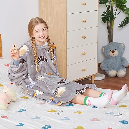 Miniatura 43 de Catalonia Rainbow Cat Oversized Blanket Hoodie Sweatshirt for Kids, Wearable Fleece Pullover with Large Front Pocket, Teen Boys Girls Gift