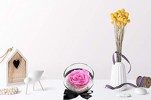 Miniatura 2 de Rosa real preservada en cristal Votiva Regalo Flor eterna (rosa intenso)