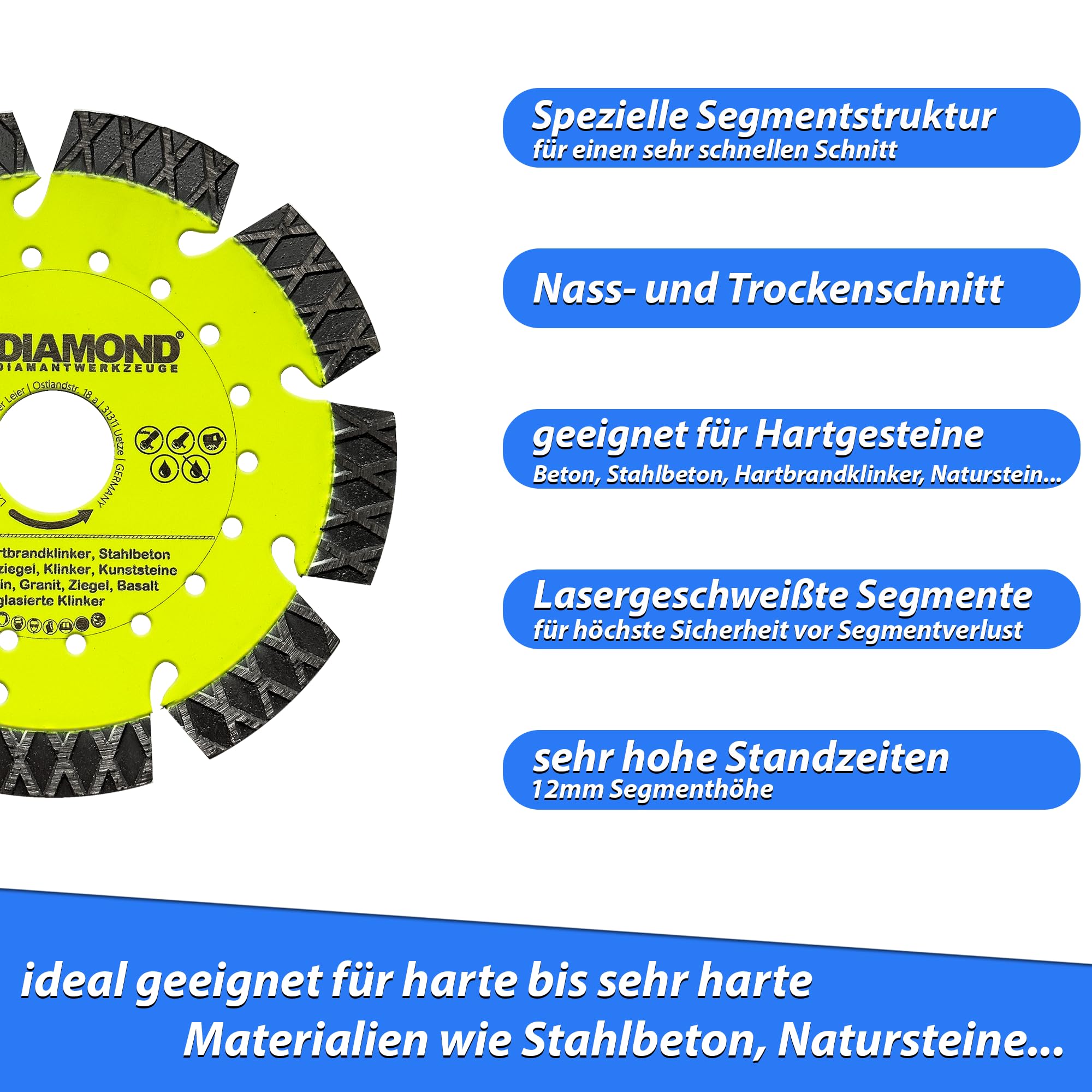 Diamant-Trennscheibe 115 / 125mm extra dünn 1,2mm Diamantsch – Diamantwerkzeuge