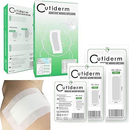 Cutiderm Large Cutiderm Assorted Adhesive Sterile Wound Dressings Suitable For Cuts And Grazes Diabetic Leg Ulcers Venous Leg Ulcers Small