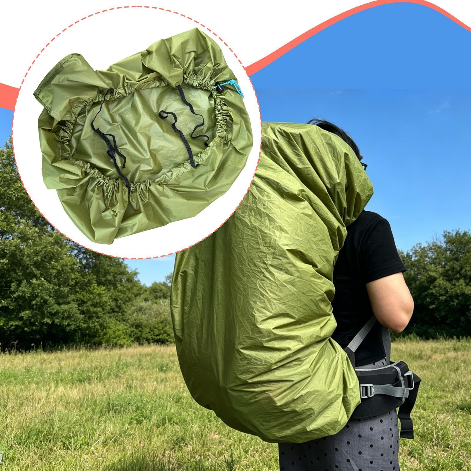 rockible Copertura antipioggia impermeabile per zaino, protezione per attività all'aperto, ricambio leggero e impermeabile, accessori professionali per, Xl