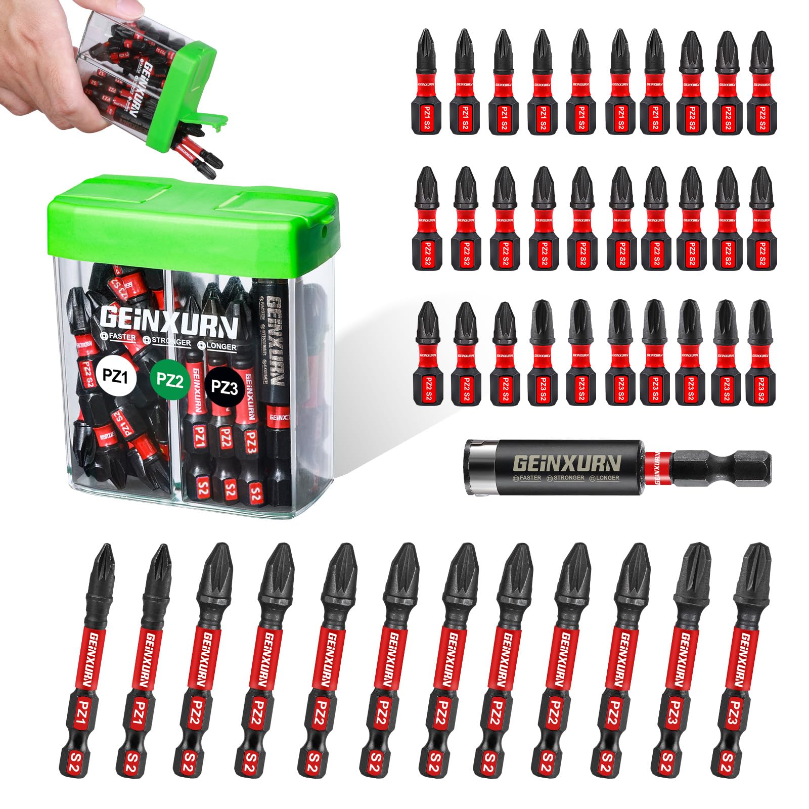 Geinxurn Impact Screwdriver Bit Set - 90 Pieces -19 Geinxurn Impact Screwdriver Bit Set - 90 Pieces -19