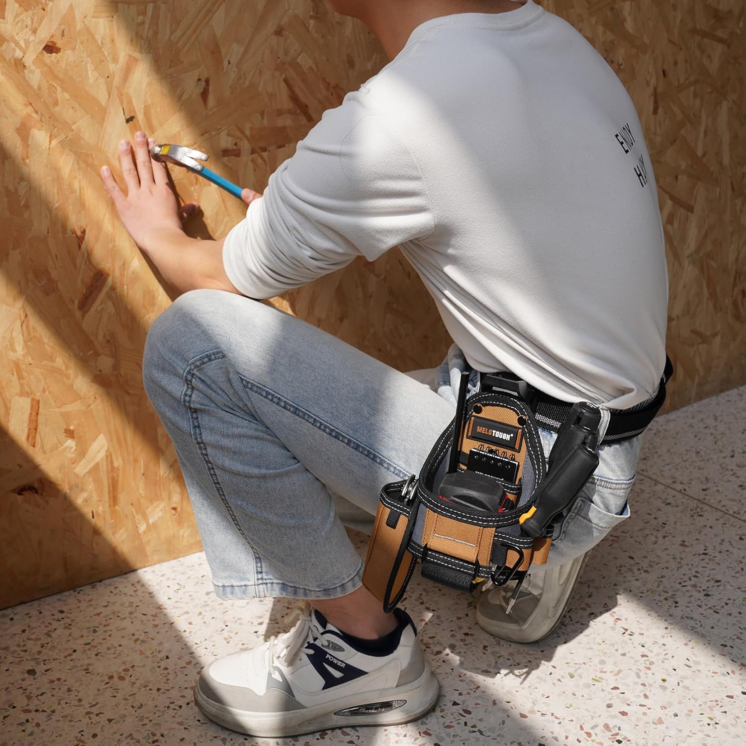 MELOTOUGH 7-Pocket Technician Pouch-Small Pocket Tool Belt Pouch with Belt Clip,Clip on Larger Pockets & Loop, Clip on-Tool Holder Accessory - Image 8