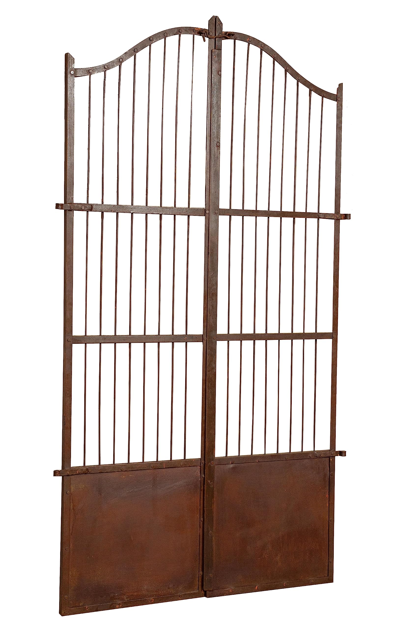 Biscottini Brama z kutego żelaza 118 x 6 x 200 cm, brama ogrodowa do ogrodu, drobno odrestaurowana, żelazna brama ogrodowa