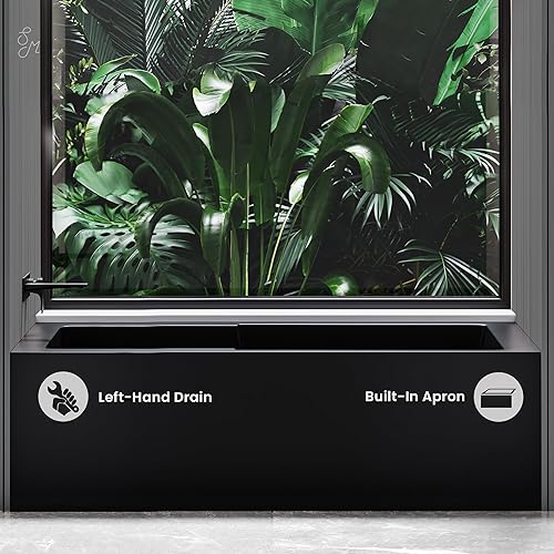 Vista 146 de Swiss Madison Well Made Forever SM-AB540MB Voltaire - Bañera de alcoba con faldón, 60 x 30 pulgadas, negro mate Mate negro