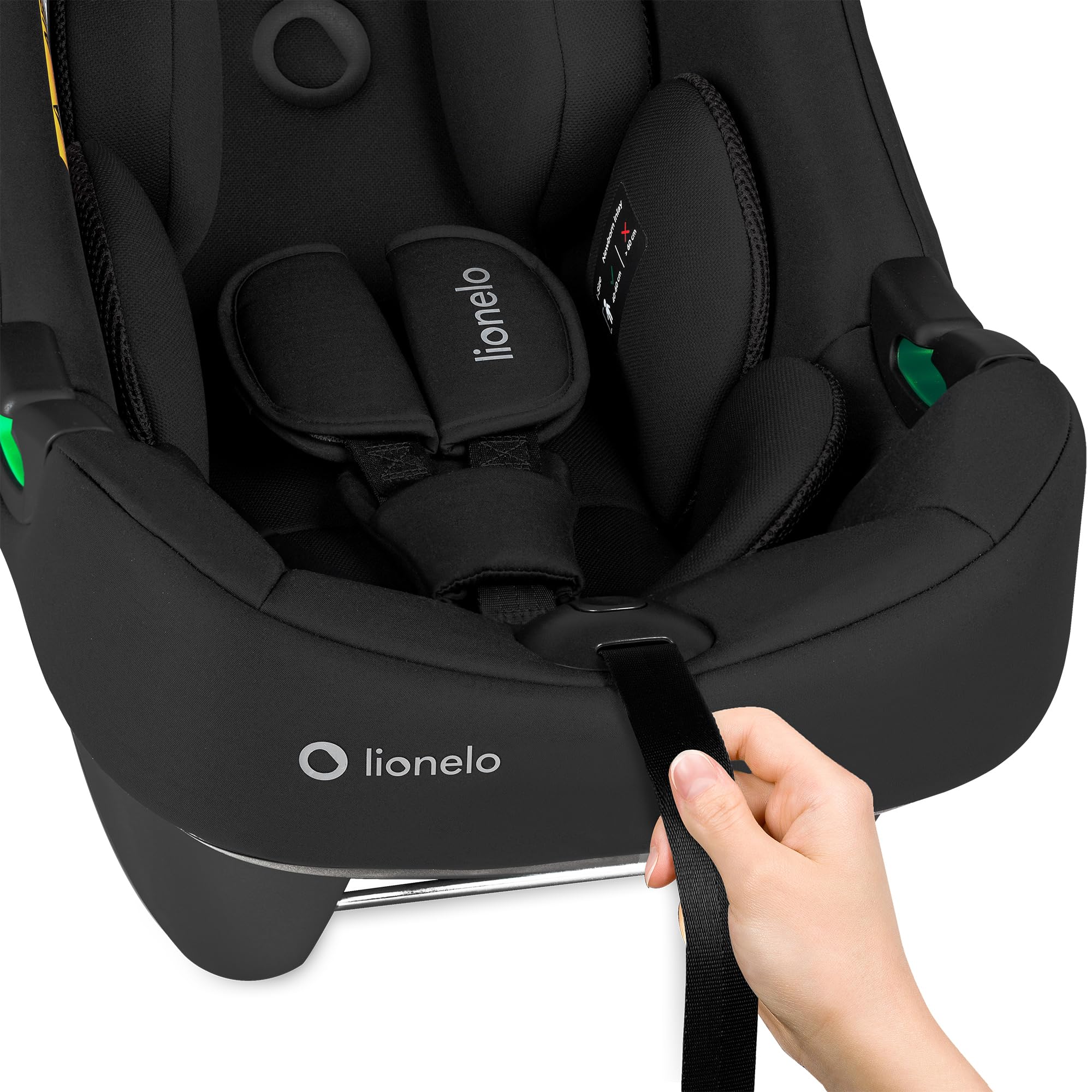 Lionelo Astrid i-Size Set Plus seggiolino auto con base ISOFIX 40–87 cm | Base girevole 180°, installazione contro marcia, protezione laterale, poggiatesta Memory Foam e inserto traspirante Dri-Seat