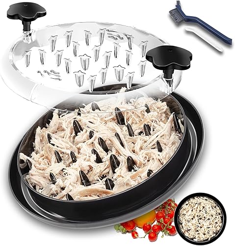 Trituradora de pollo, garras trituradoras de carne, herramienta trituradora de pechuga de pollo con parte superior transparente, máquina trituradora