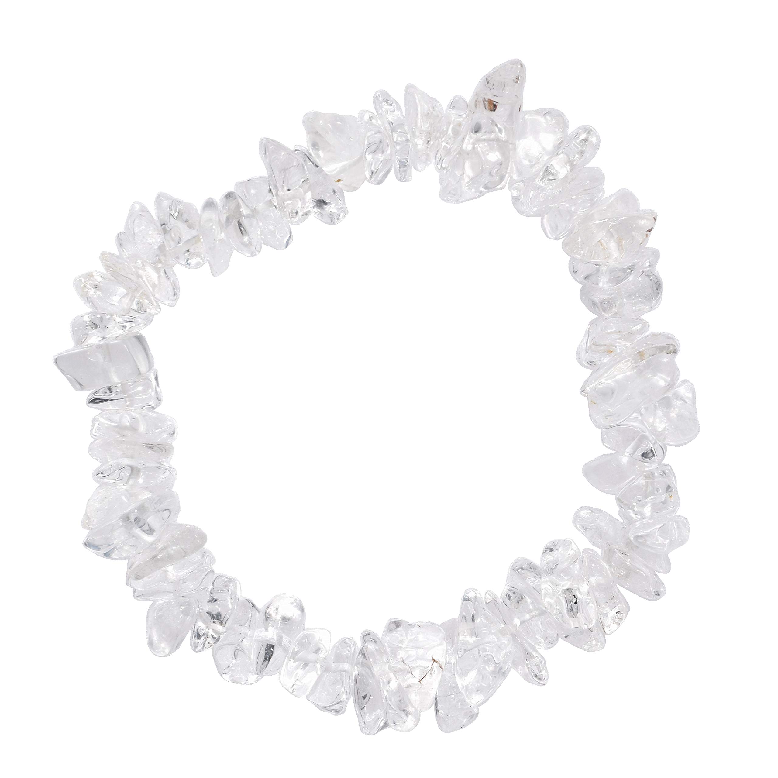 Zenergy GemsCharged Premium Natural Crystal Chip Bead Bracelet + Moroccan Selenite Charging Crystal [Included]