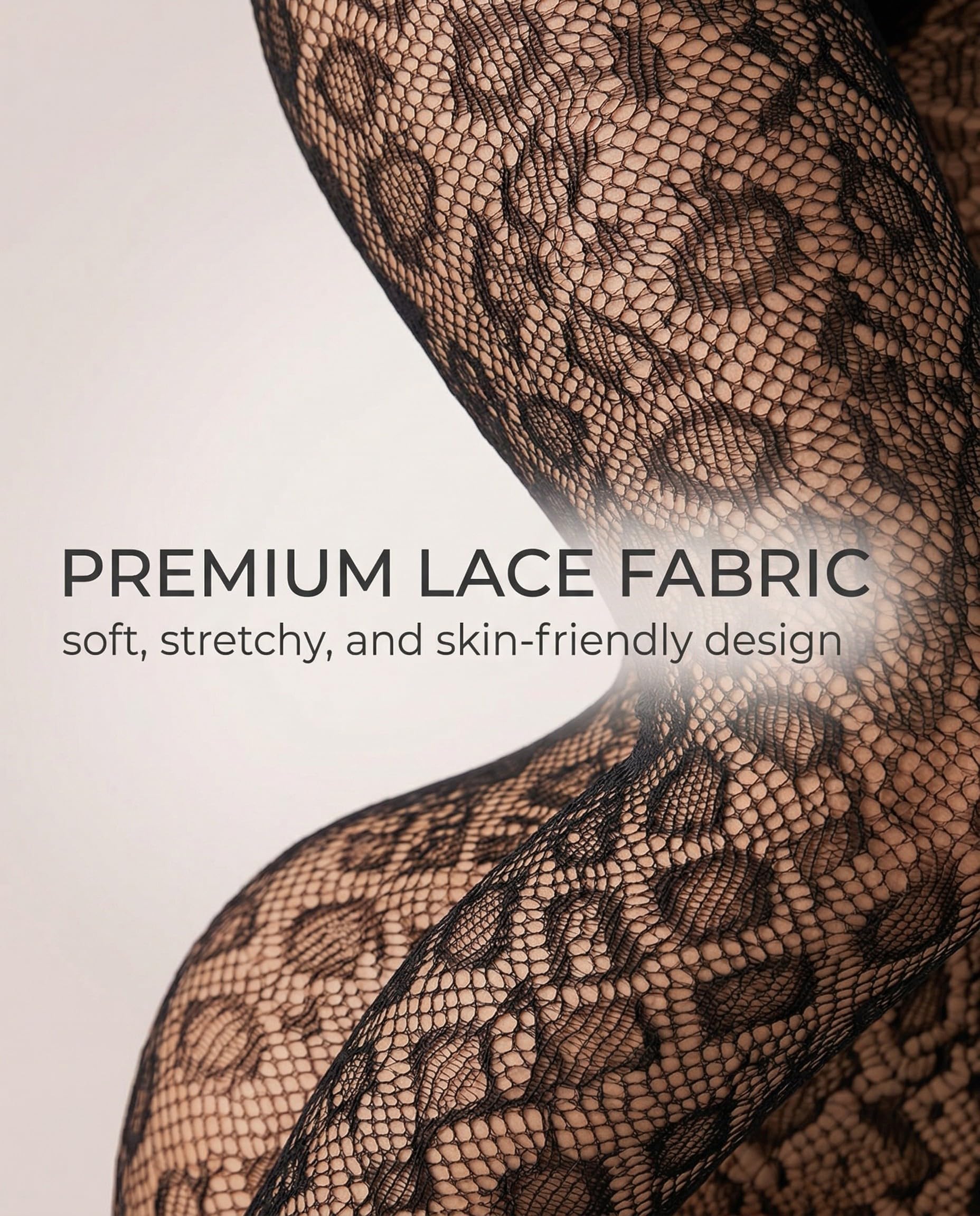 Body Pizzo,Bodystocking Donna Sexy Pizzo Leopardato Rete Trasparente Body Collant Elasticizzato a Maniche Lunghe Night Club Rave Party Biancheria Intima Babydoll Nero