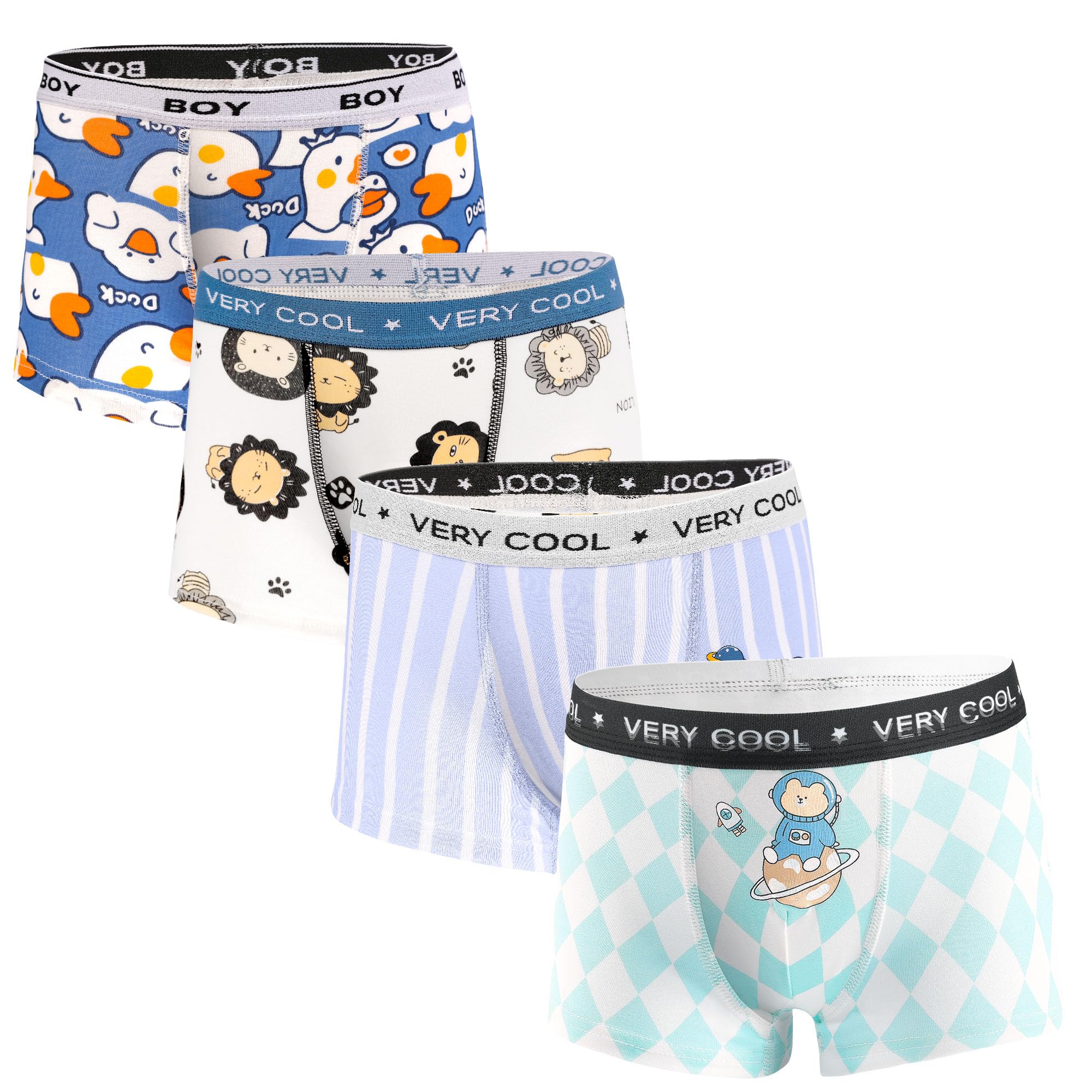 GRPSKCOS Boys Underwear Toddler Kids Boxer Briefs 4 Pack Soft Cotton Dinosaur Boys Underwear 2-10 Years