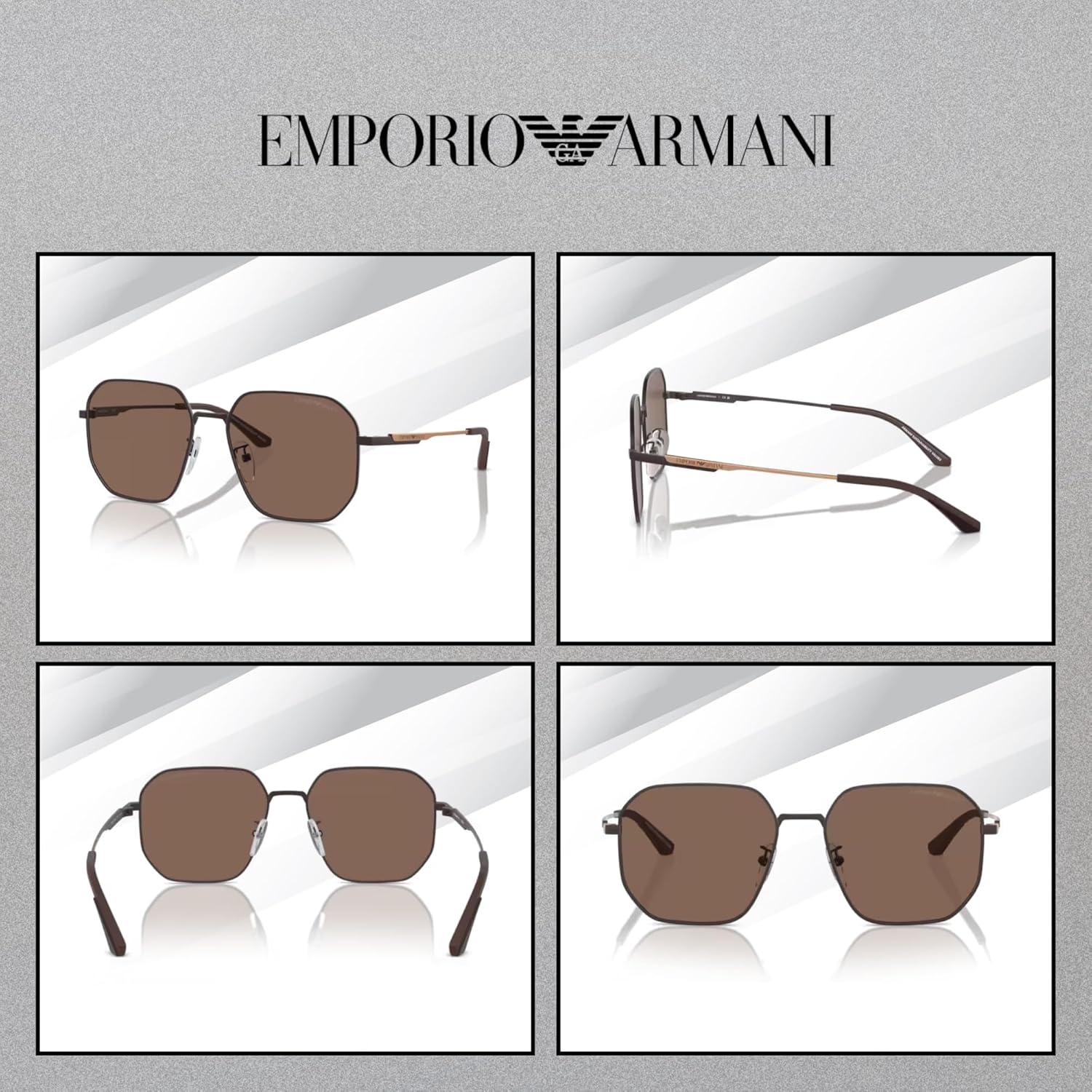 EMPORIO ARMANI EA2154D 57MM Pilot Sunglasses For Men +BUNDLE with ACCESSORY EYEWEAR KIT