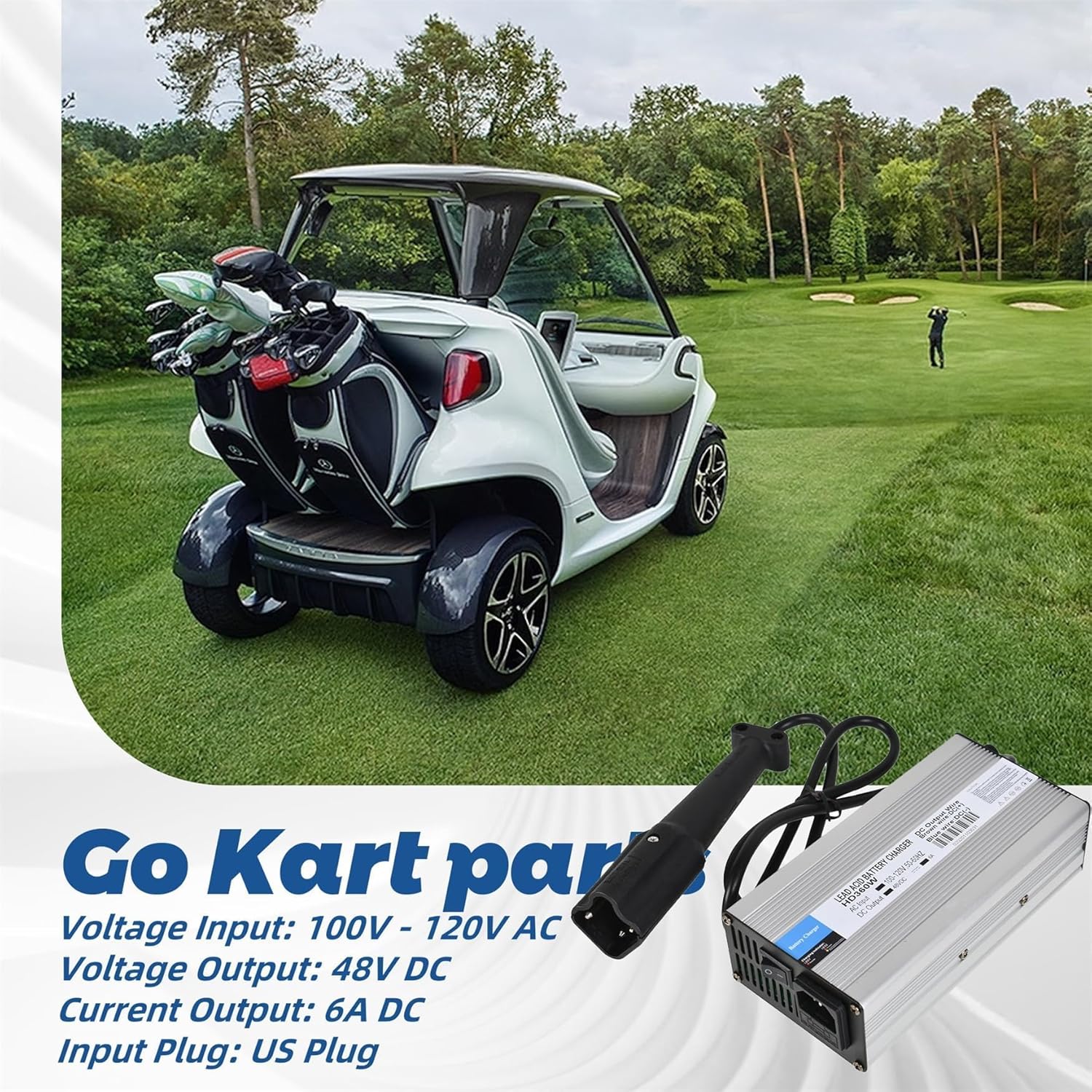 WFLNHB 3 Pin 48V Battery Charger Replacement for Yamaha Golf Cart G29 2007 Up