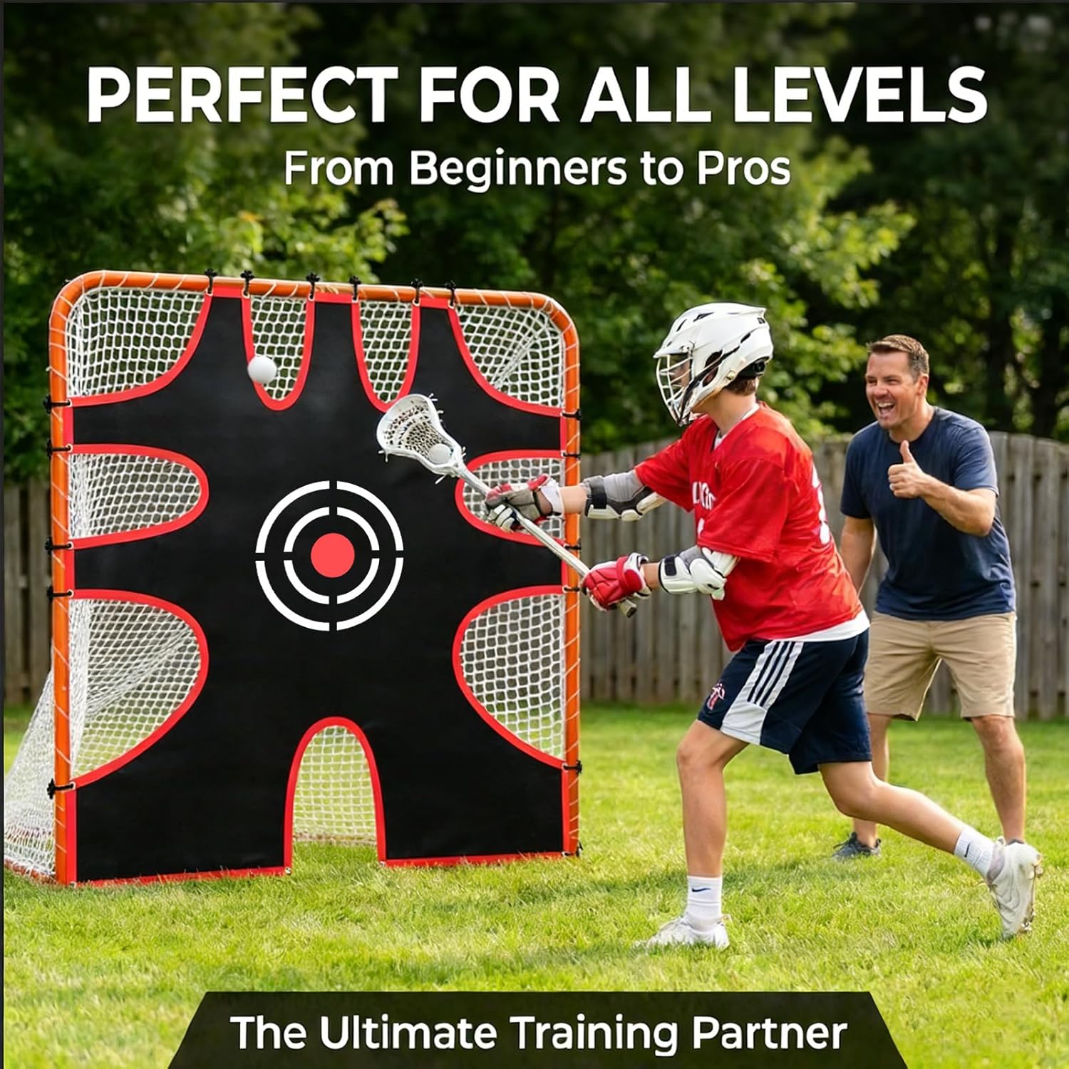 Lacrosse Goal Shooting Target - 6x6 FT High-Accuracy Practice PVC Net with 9 Zones & Bungee Cords for Backyard Training - Portable Foldable Design,Gift for Boys Girls Youth and Coaches
