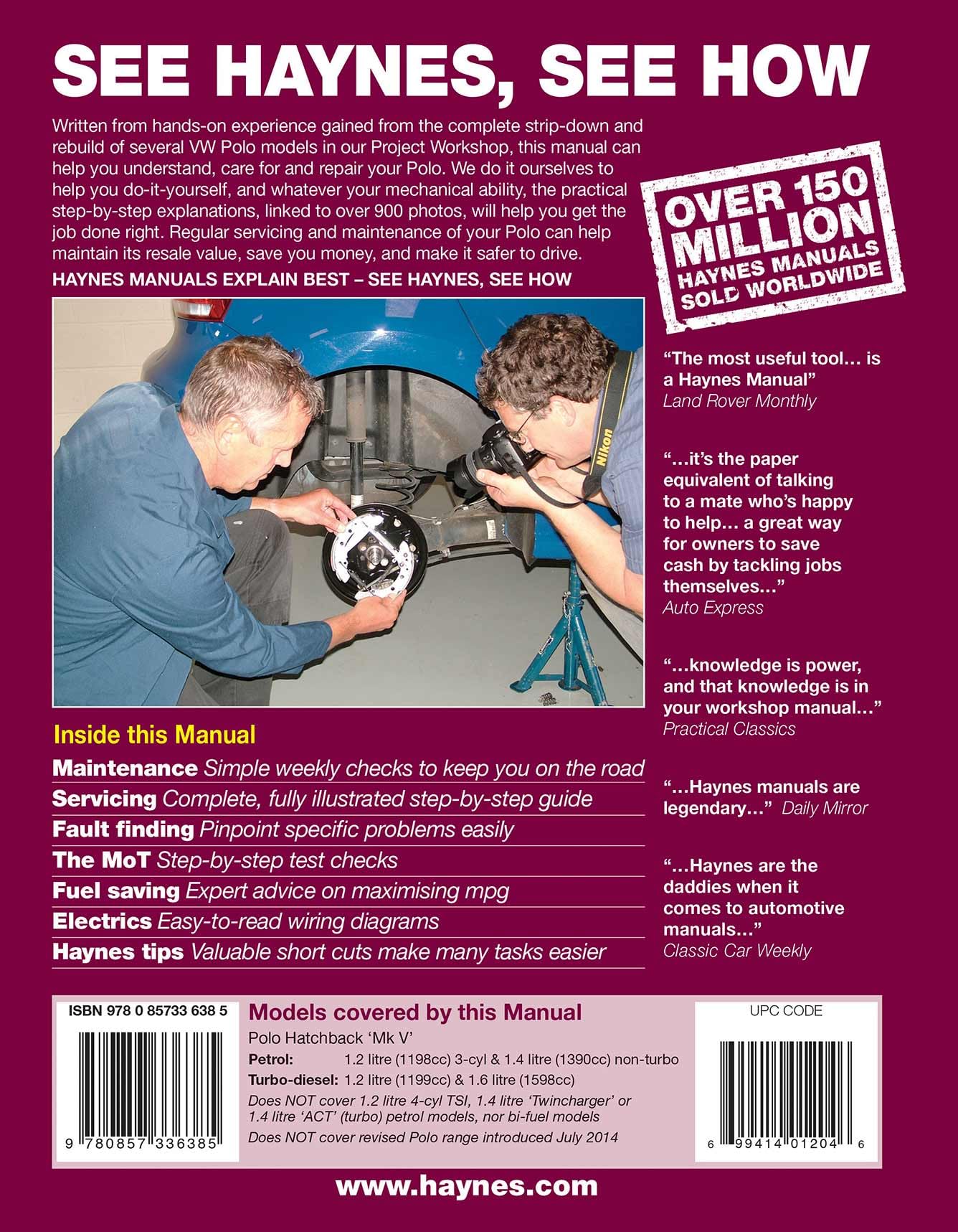 VW Polo (09 - 14) Haynes Repair Manual