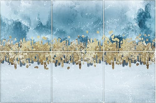 Paquete de 6 paneles de pared acústicos artísticos decorativos, 72 x 48 pulgadas, absorbentes de sonido, autoadhesivos insonorizados para estudio de