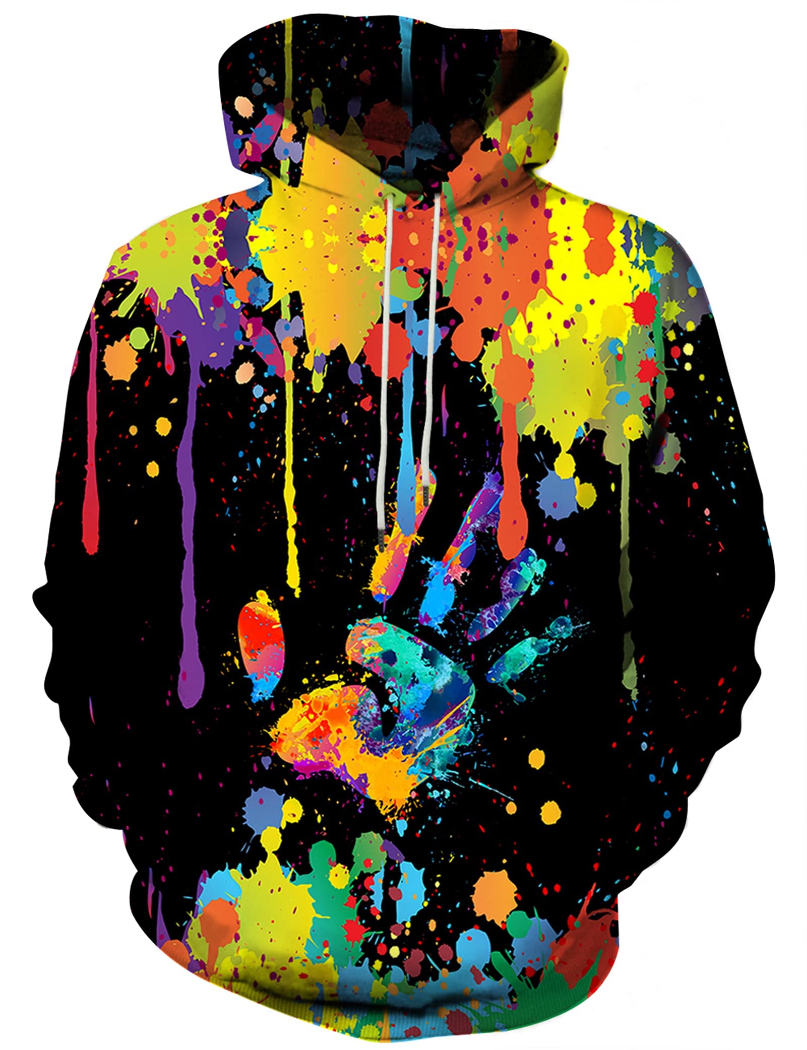 HgvoettyUnisex 3D Print Hoodies Graphic Space Pullover Hooded Sweatshirts for Men Women