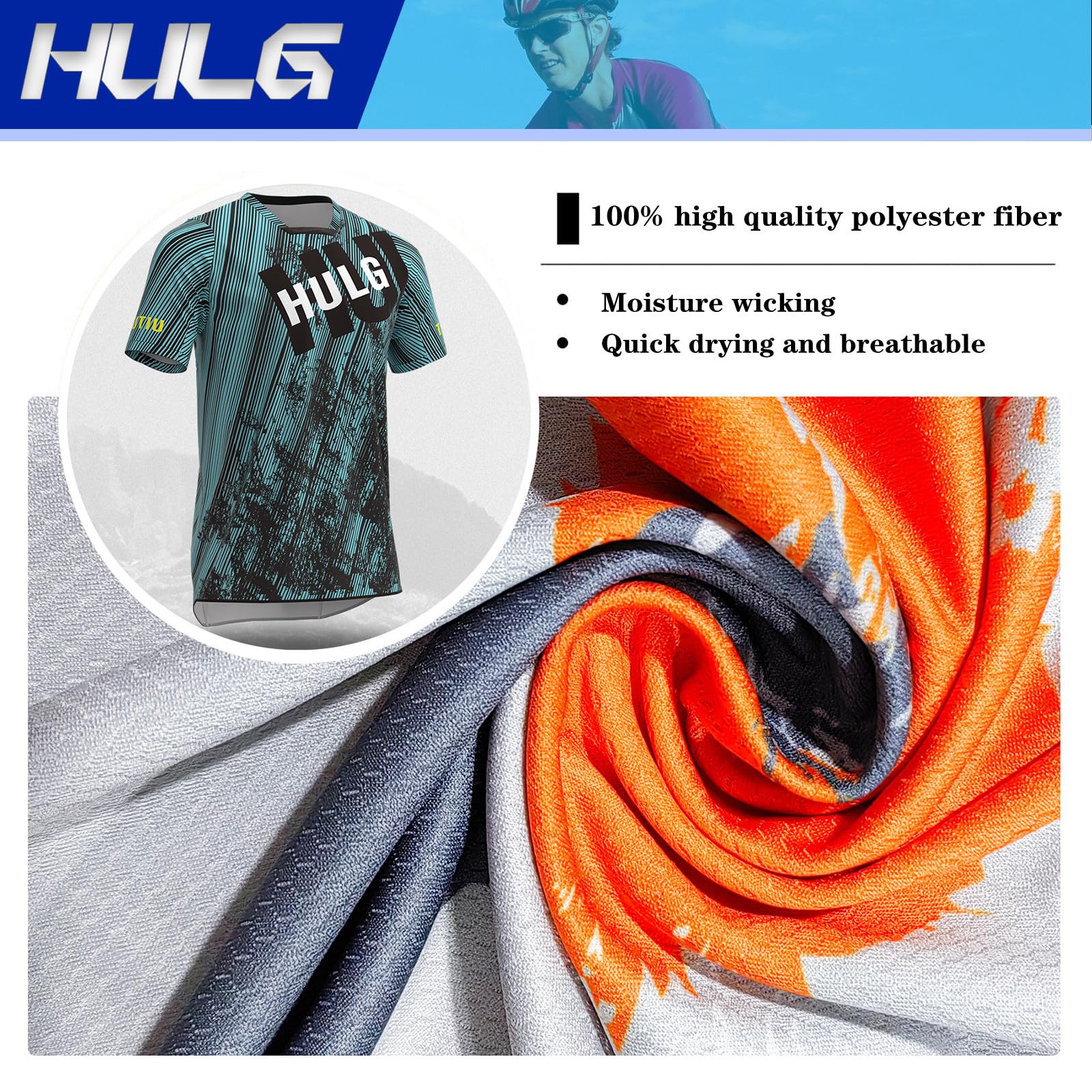 Koszulka Rowerowa MTB HULG, Męska, Krótka, Oddychająca, Szybkoschnąca, Antybakteryjna, Szara, XS