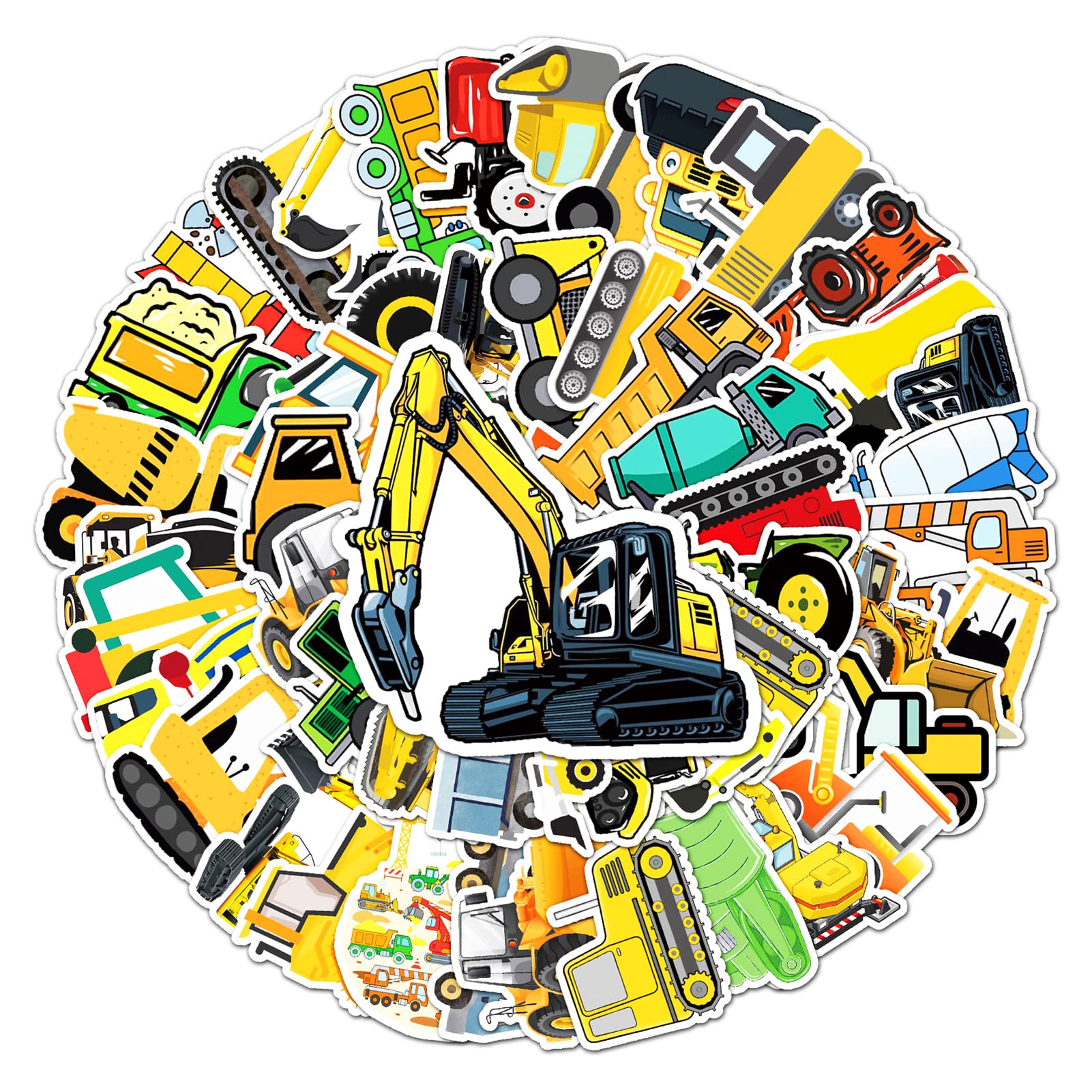 Water Bottle Decals 50Pcs - Truck, Tractor & Excavator Vinyl Decals ...