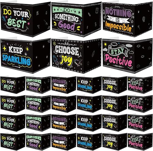 Miniatura 11 de Honoson 24 Piezas a Granel Carpetas de Privacidad Inspiradoras para Estudiantes Tableros de Cartón de Privacidad para Exámenes Palabras