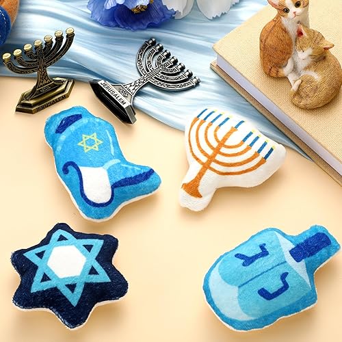 Miniatura 3 de Soulchen Juguetes de Hierba Gatera de Hanukkah con Sonido Crujiente, Juguetes para Gatos con Silvervine y Hierba Gatera, Juguete Interactivo para