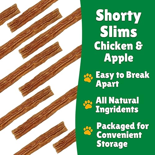 Miniatura 3 de Lucky Premium Treats Lucky Shorty Slims - Golosinas de manzana y pollo para perros, palitos crujientes para masticar con pollo real y manzana para