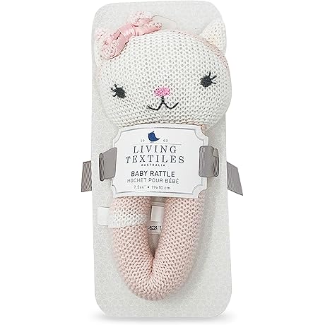 Adorable Knitted Living Textiles Baby Rattle Toy