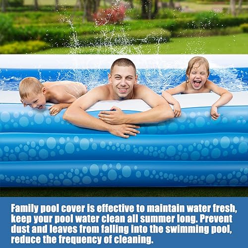 Miniatura 7 de Cubierta rectangular para piscina, cubierta de piscina para piscina inflable, se adapta a 103 x 69 pulgadas, cubierta rectangular inflable para