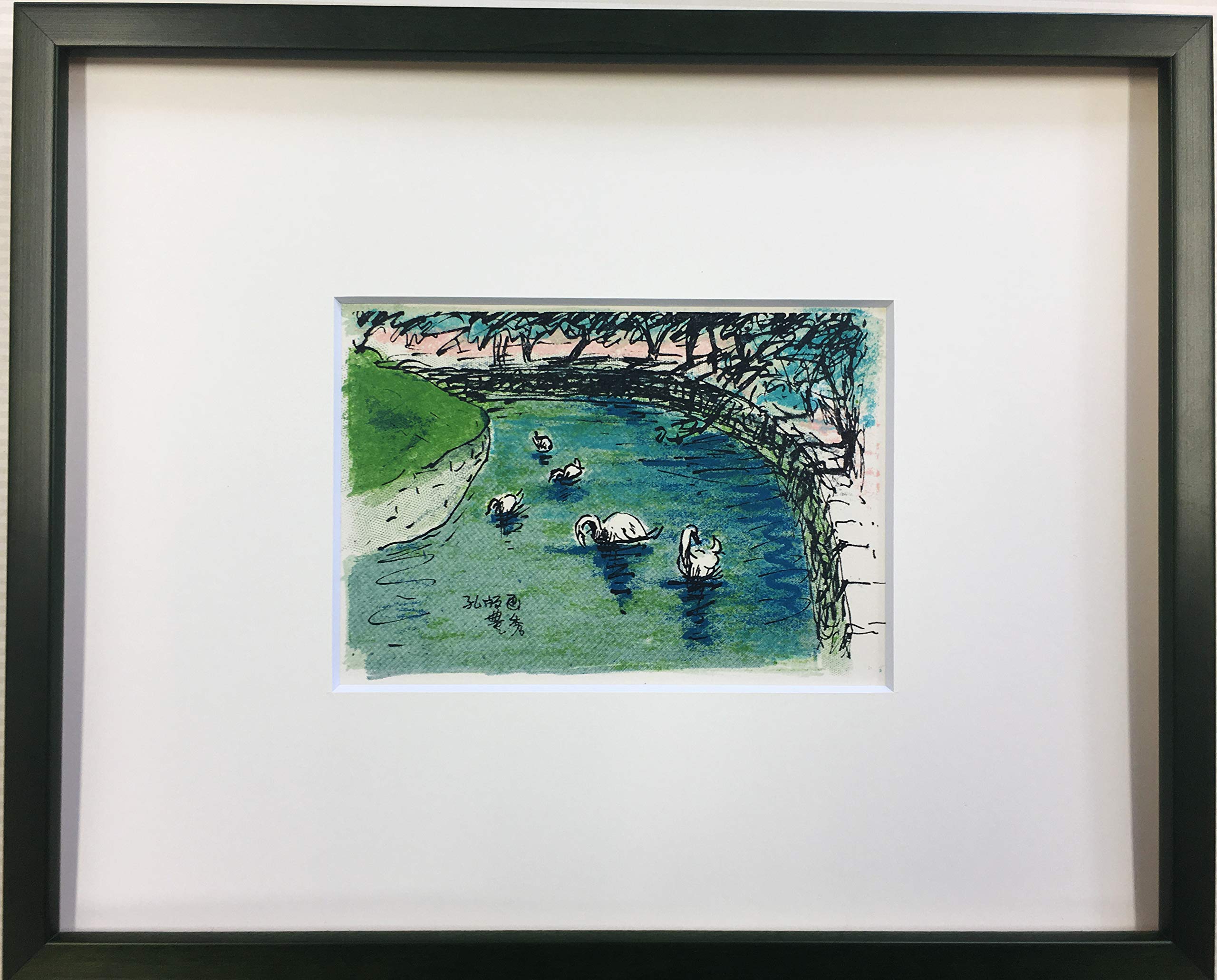 ベトナム製 宝石絵画「白鳥のいる庭園」 ベトナム製 宝石絵画「白鳥のいる庭園」