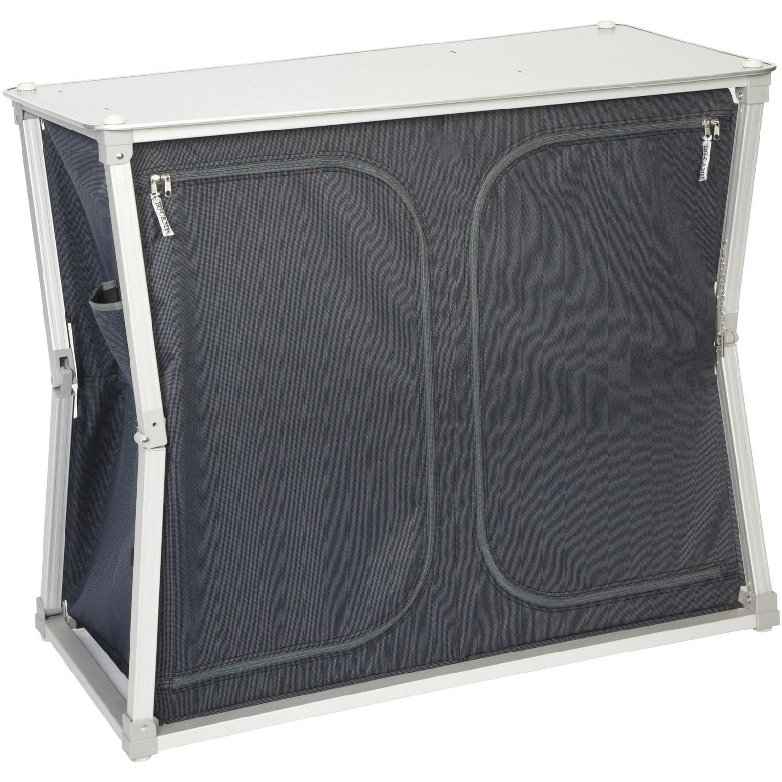 Bo-Camp Quick Up Solid – Kã ¼ chenschrank Pieghevole 4 Fã ¤ ergonomico con ripiano + Top + Protezione Antivento