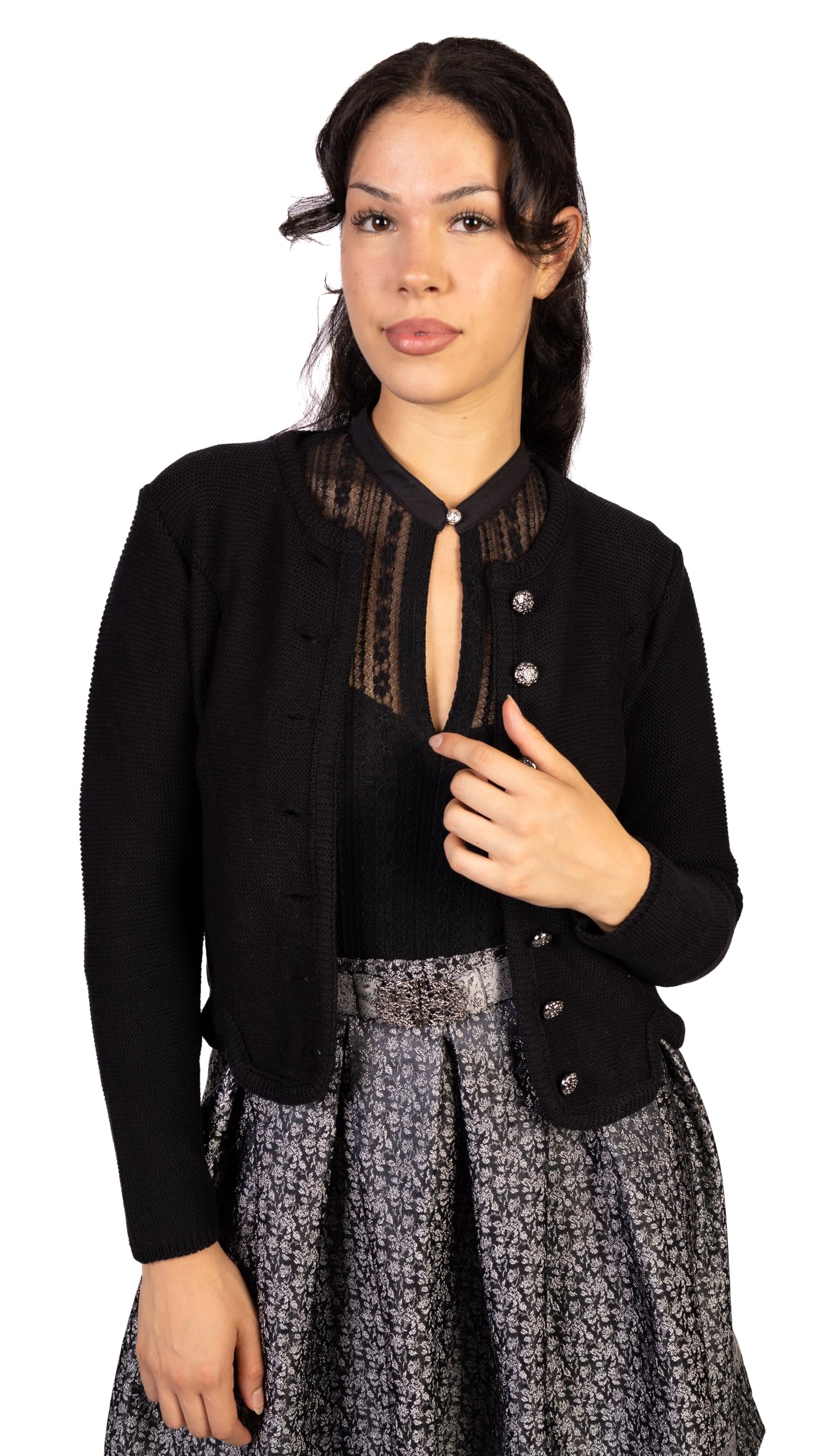 Trachtl Jacke - Trachtenjacke, Strickjacke in 4 Farben LiLa, Schwarz, Anthrazit, Weiß (Reinweiß) ORIGINAL TRACHTL Oktoberfest
