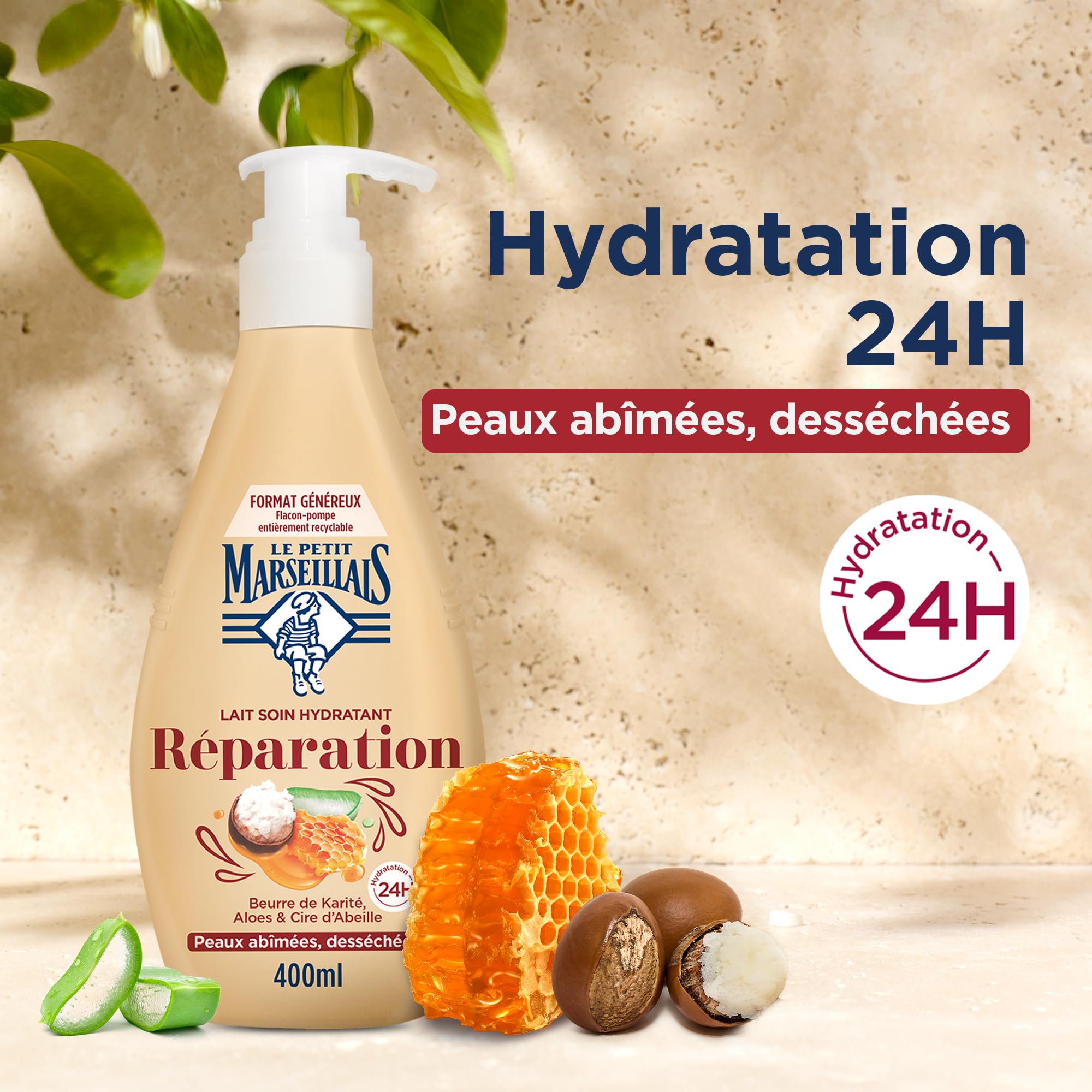 Image secondaire de Lait Soin Hydratant Réparation 400ml - Le Petit Marseillais