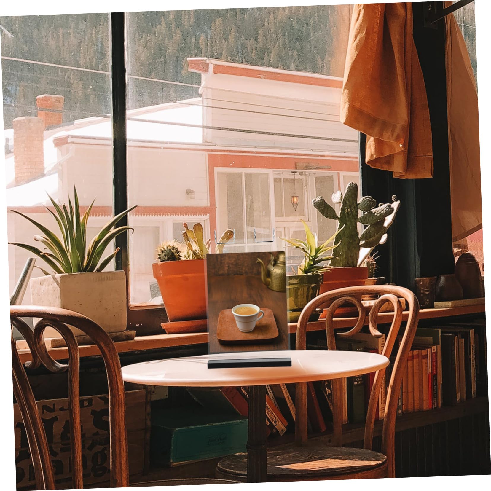 SOLUSTRE Expositor de Menús de Mesa de Doble Cara Hecho de Acrílico Soporte para Fotos y Letreros de Menú para Cafeterías y Tiendas