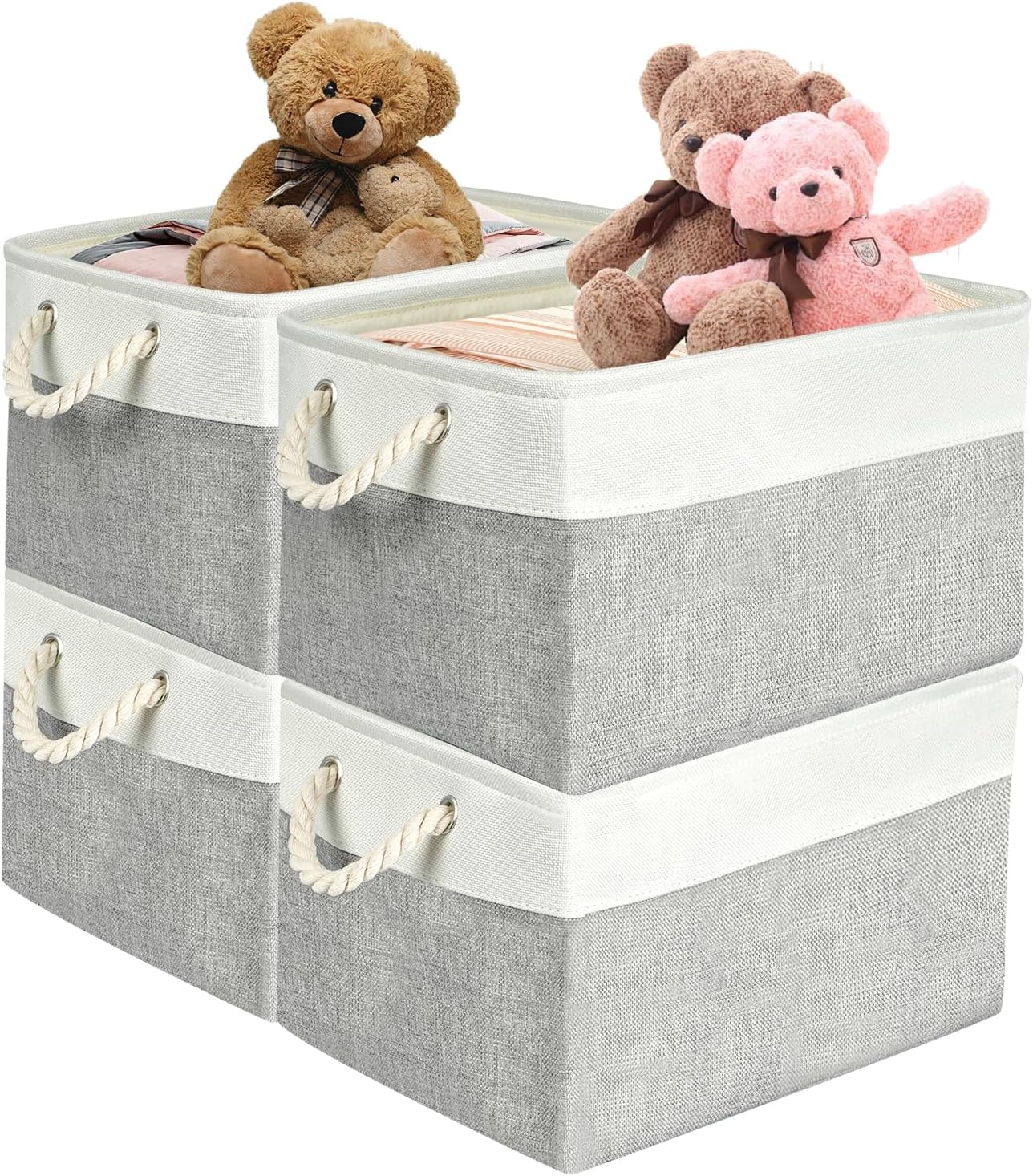 Storage Bin Closet Organizers, 4Pcs Fabric Storage Basket with