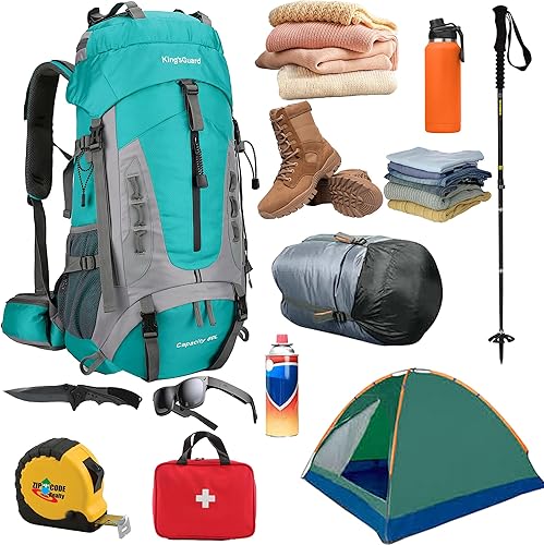 Miniatura 6 de King'sGuard Mochila de senderismo 60L para hombres y mujeres, mochila de camping impermeable, mochilero, montañismo, escalada, mochila