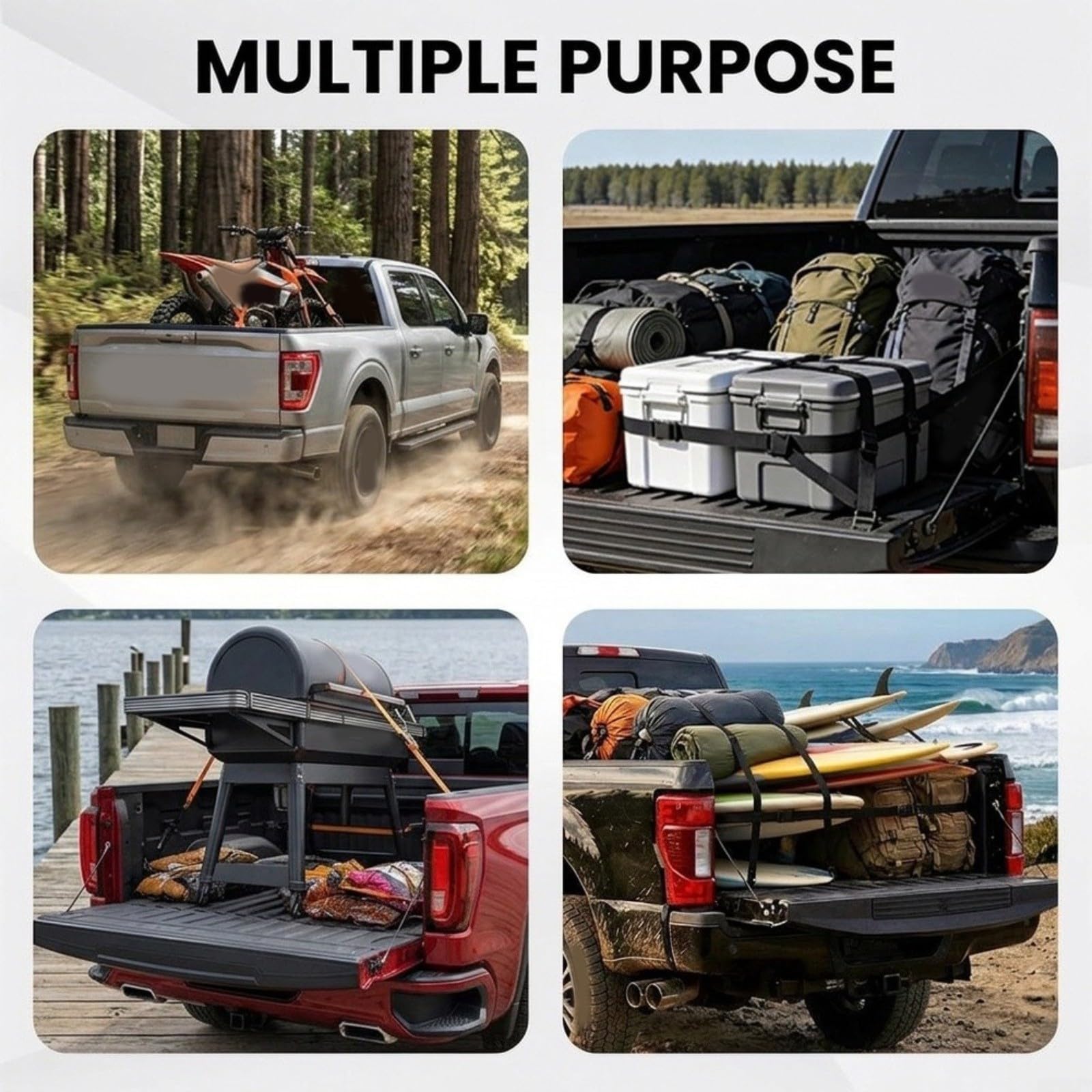 Ladeflächen Zurrösen 4er Set Aluminium für Ford F 150 für raptor und Super Duty 2017-2026 Transport und Camping(Red)