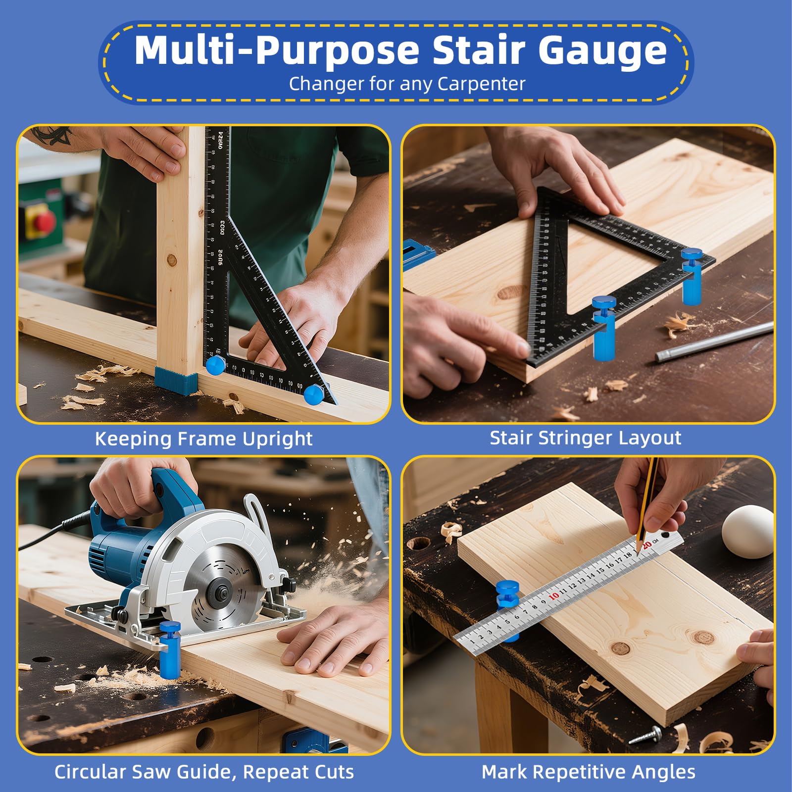 Stair Gauge for Framing Square - Precision Layout Tool -6