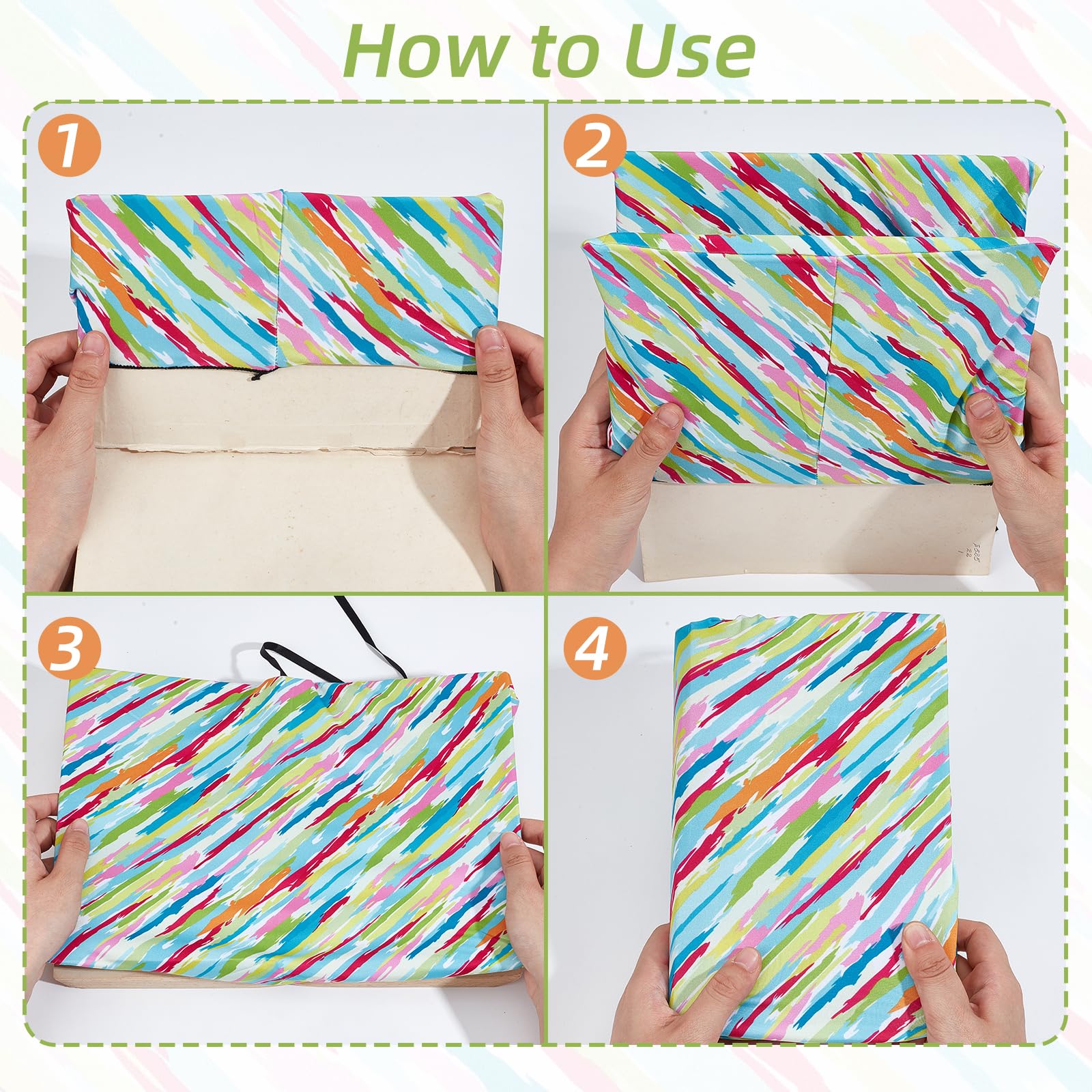 NICENEEDED Scrawl Stretchable Book Covers, Stretchy Book Protector - Image 3