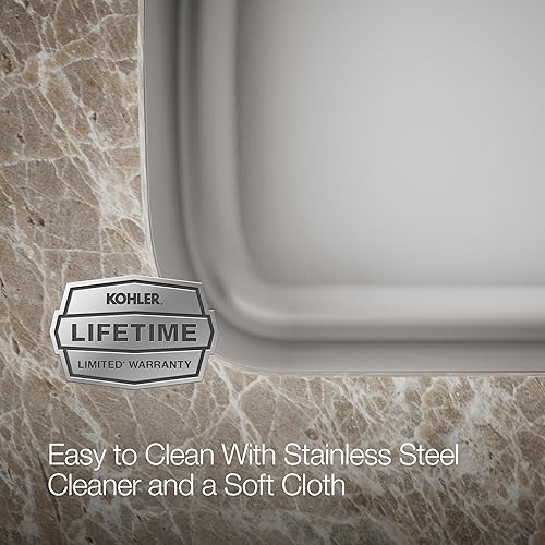 Miniatura 9 de KOHLER K-3183-NA Undertone Fregadero de cocina extra grande bajo encimera, acero inoxidable