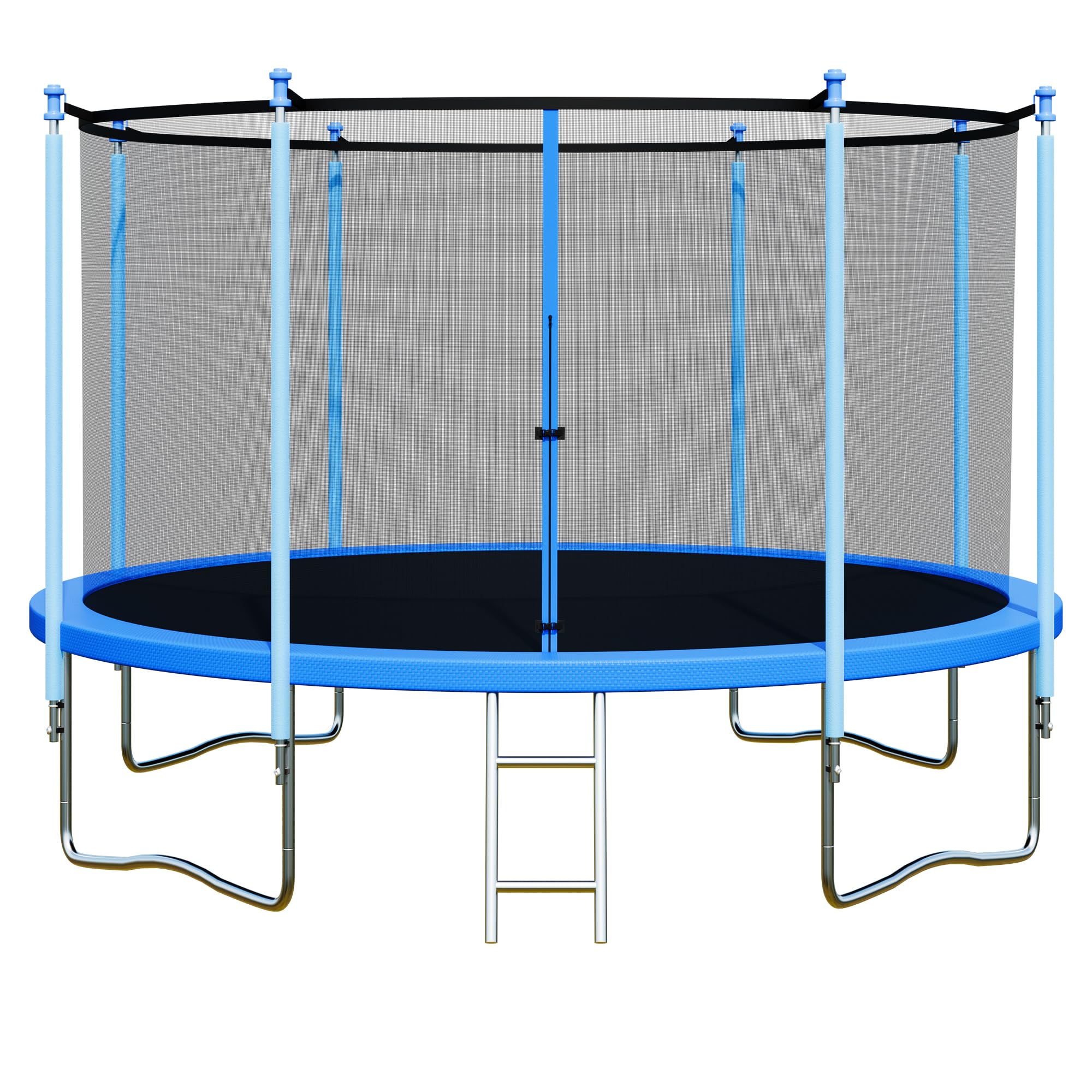 ALTLER Trampoline 12FT 14FT Trampoline with Enclosure - Recreational Trampolines with Ladder and AntiRust Coating, ASTM Approval Outdoor Trampoline for Kids