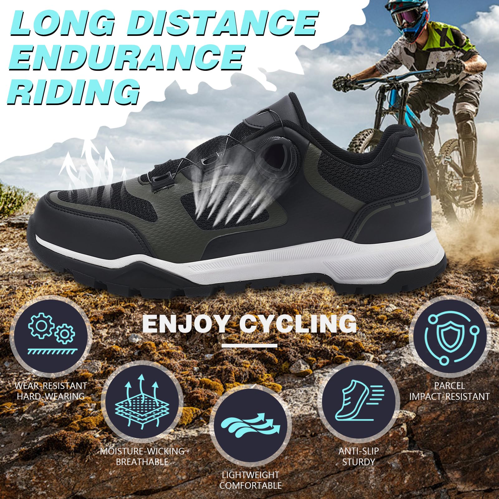 LZQpearl Męskie buty rowerowe, szosowe buty do jazdy na rowerze górskim, spin shoestring, kompatybilne z wyglądem SPD SPD-SL Delta Cleats spinning peloton buty