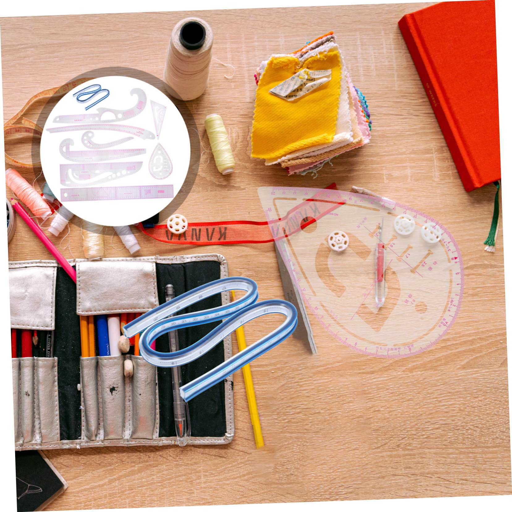 Juego de Reglas de Costura Pvc 1 Set para Dibujo y Corte | Medición Precisa, Formato Portátil, para Profesionales y Principiantes, Herramienta de Patrón y Trazado