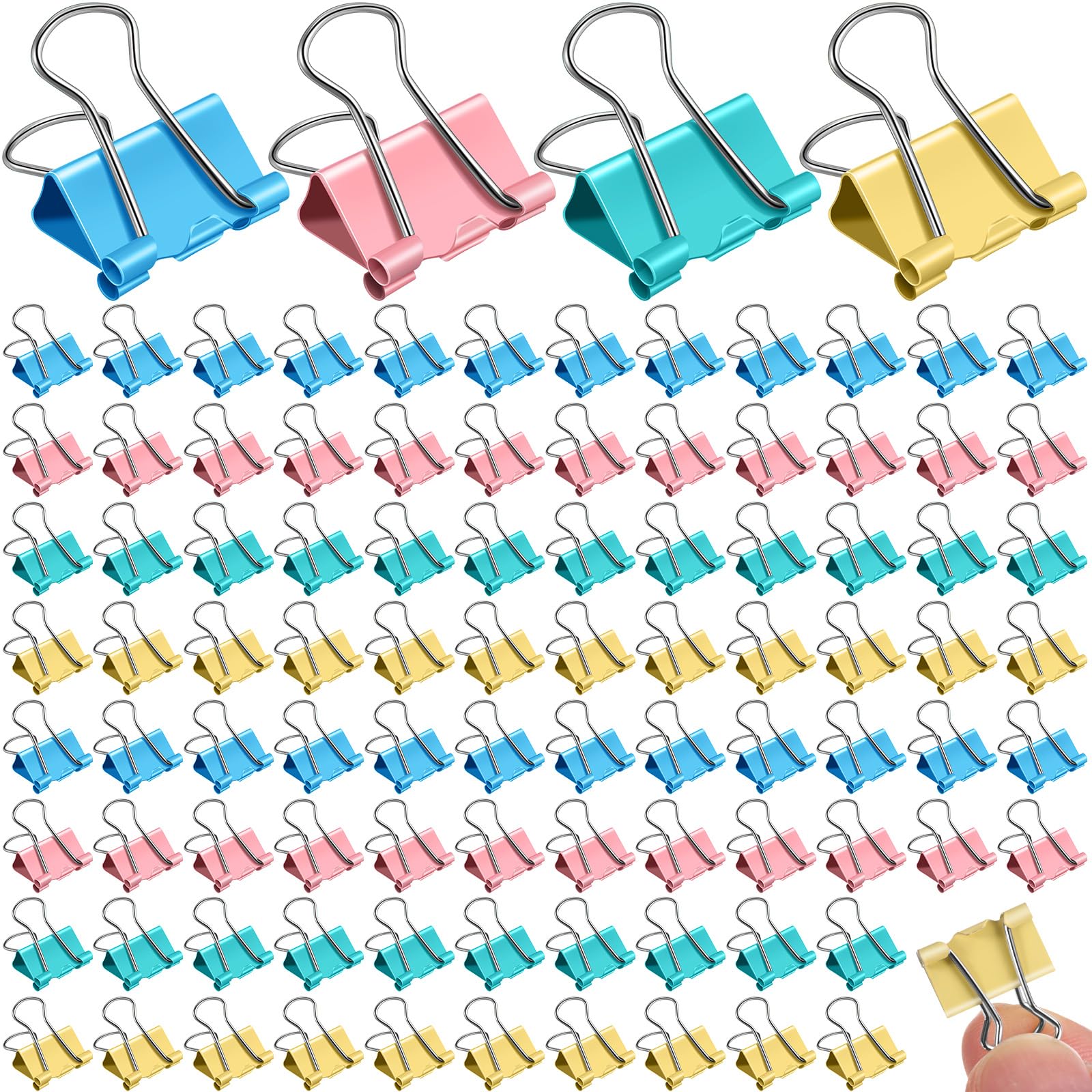 Jetec 200 Pcs Colorful Binder Clip Paper Clamp Metal Paper Clip, 0.6 Inch